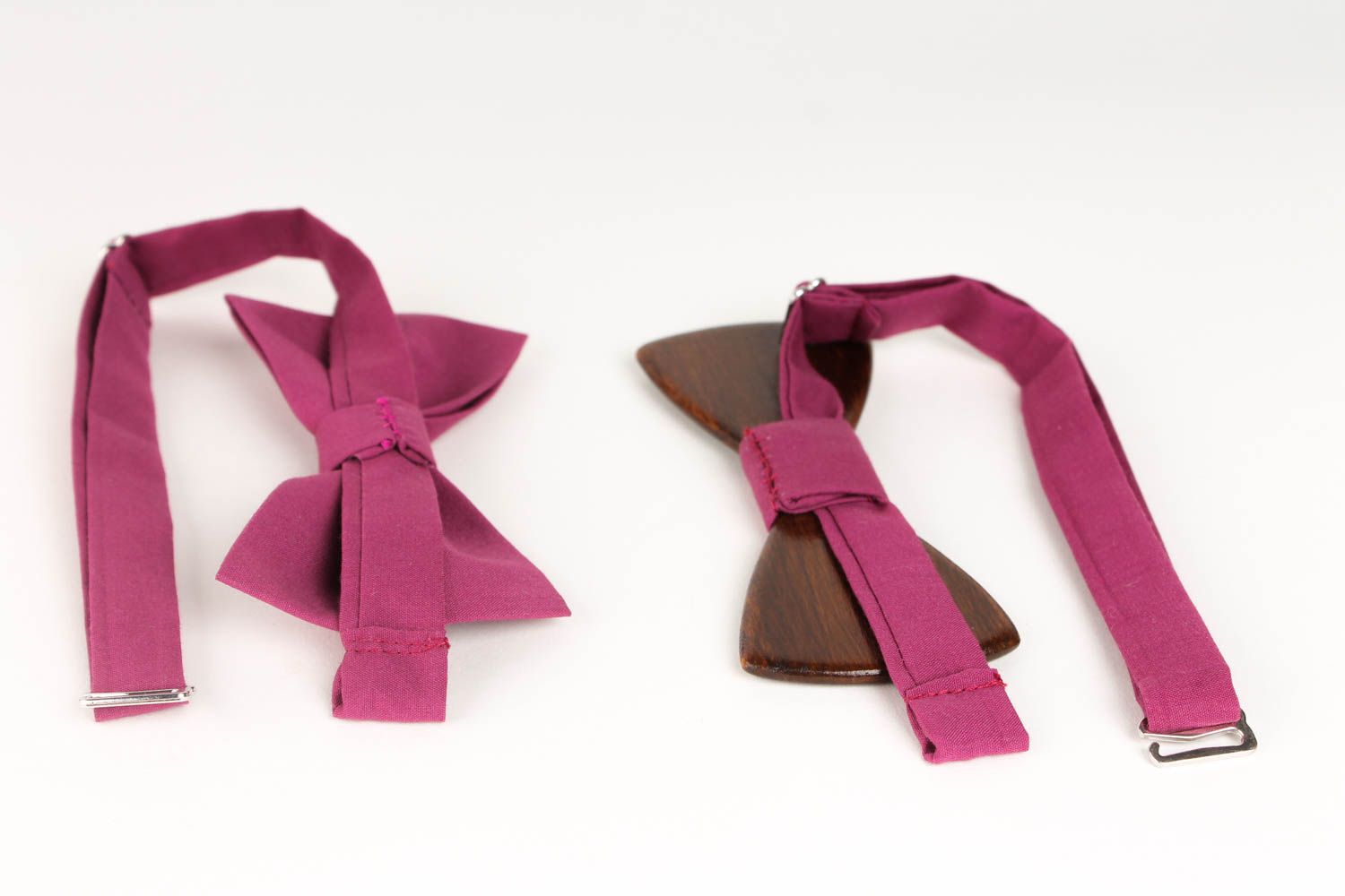 Handmade set of bow ties 2 unusual designer bow ties stylish accessories photo 3