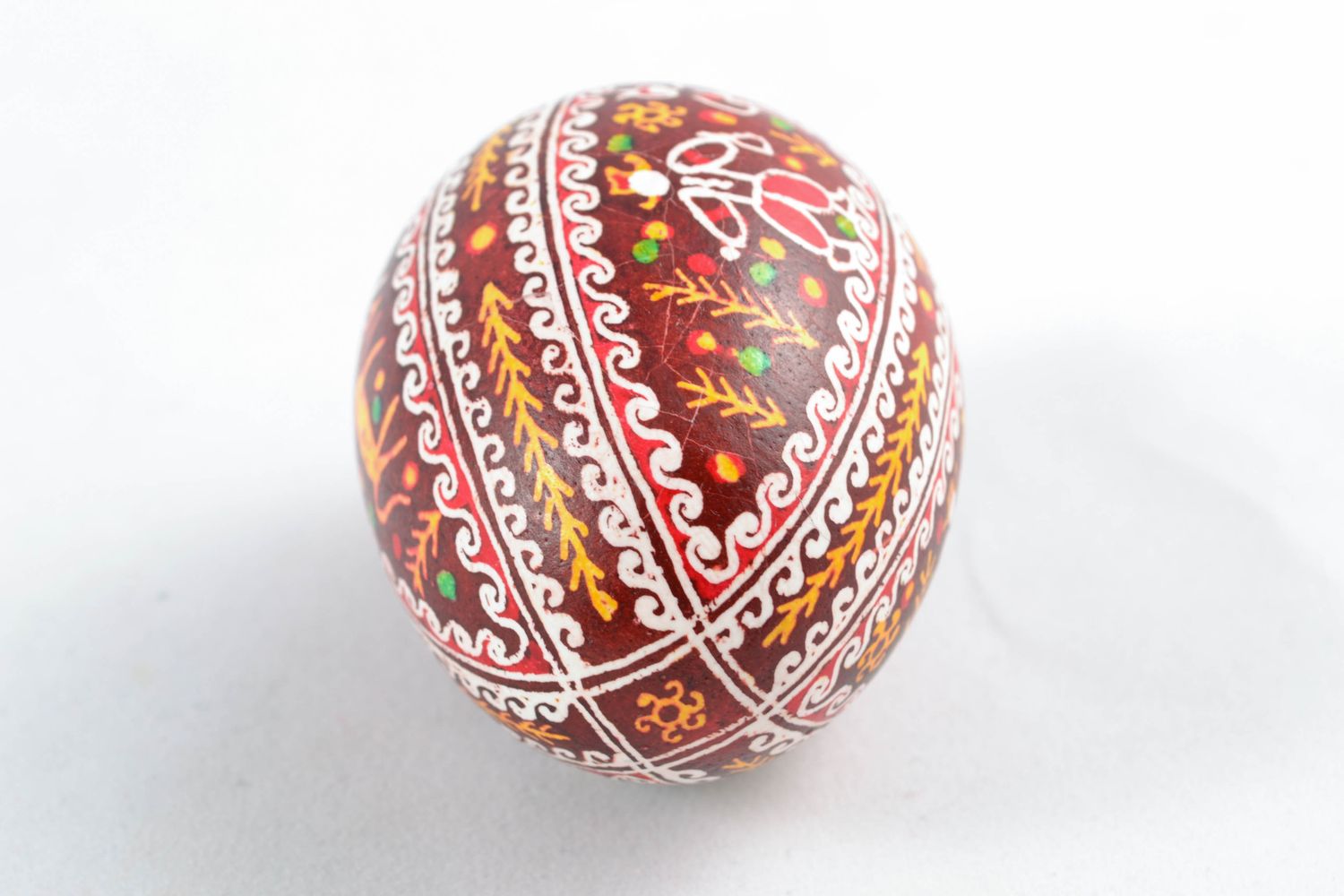 Handmade decorative egg painted with acrylics photo 4