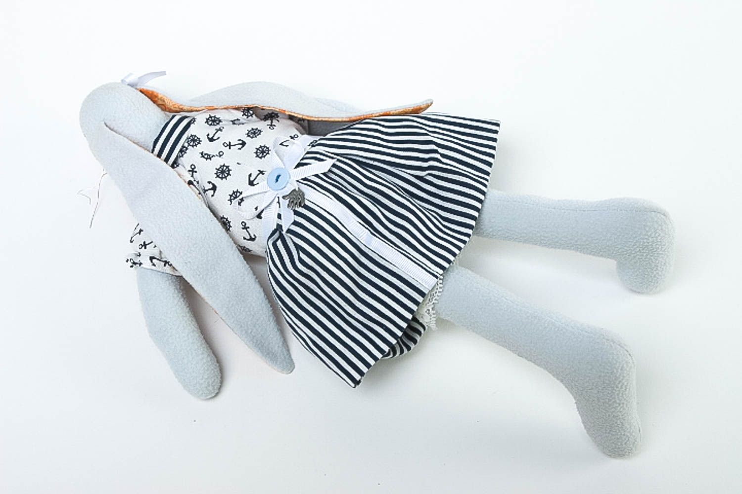 Авторская игрушка ручной работы стильный подарок игрушка заяц из ткани милая фото 4