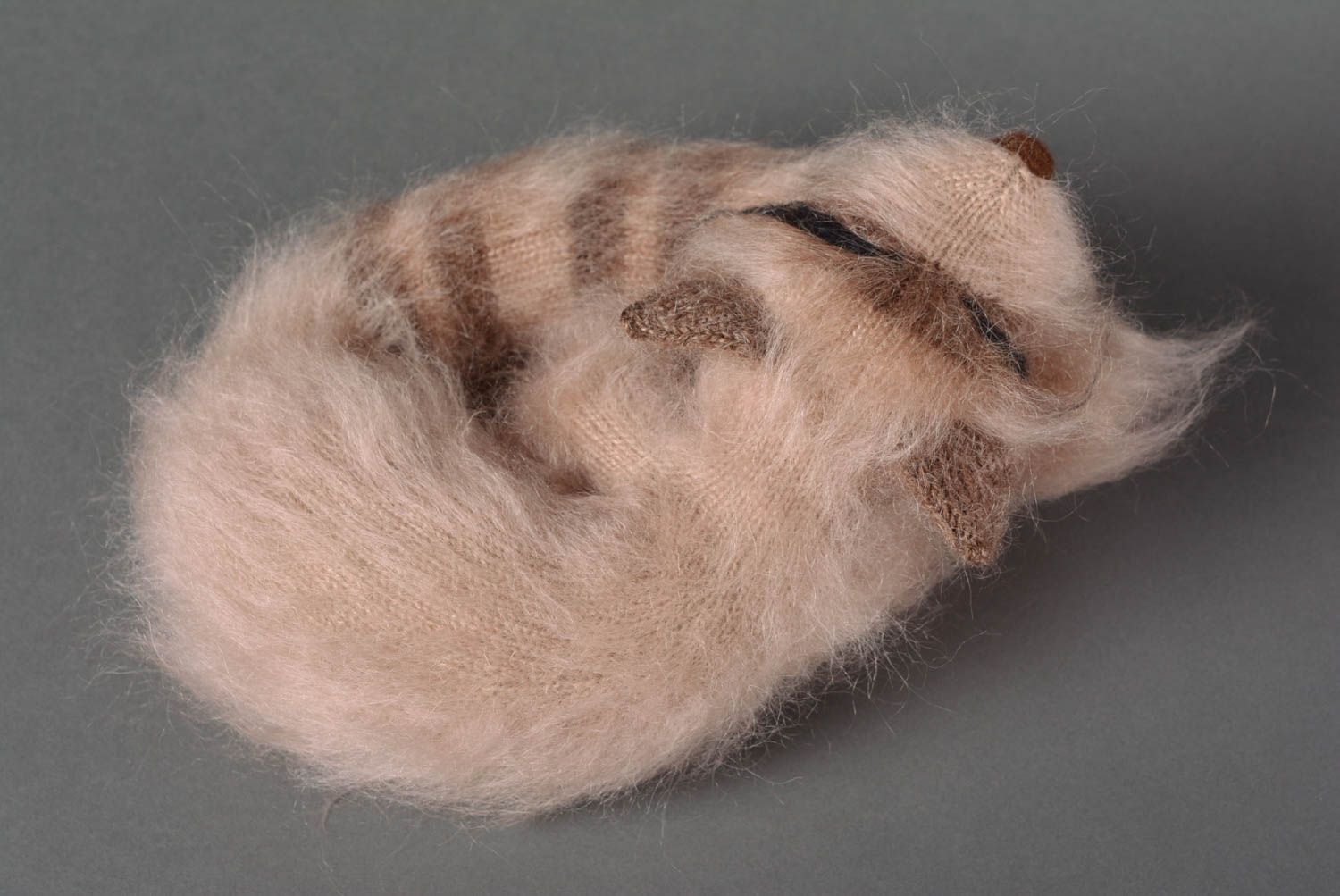 Peluche animal raton Jouet tricot fait main en laine original Cadeau pour enfant photo 5
