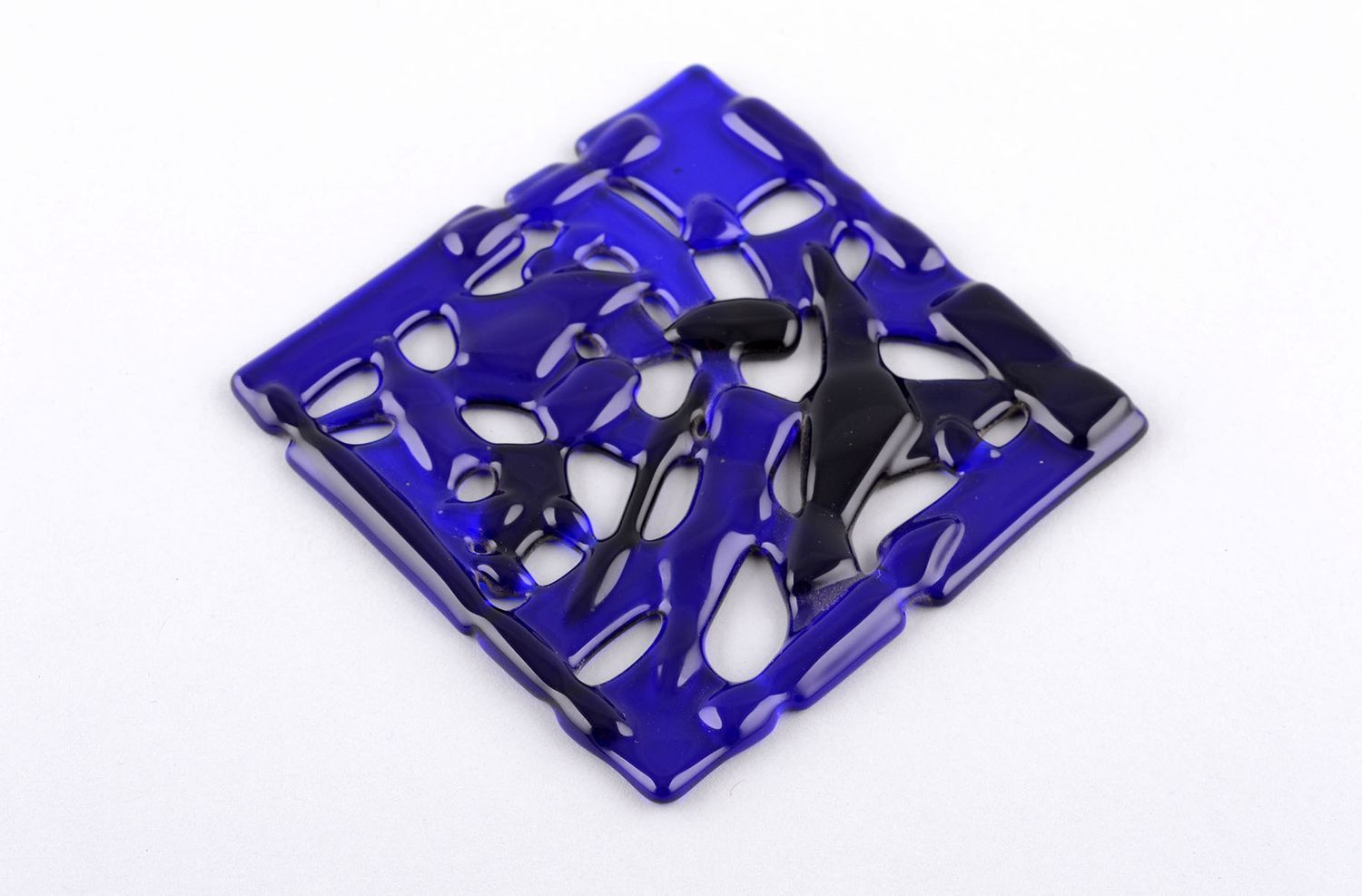 Figura de cristal de color azul artesanal decoración de interior regalo original foto 1
