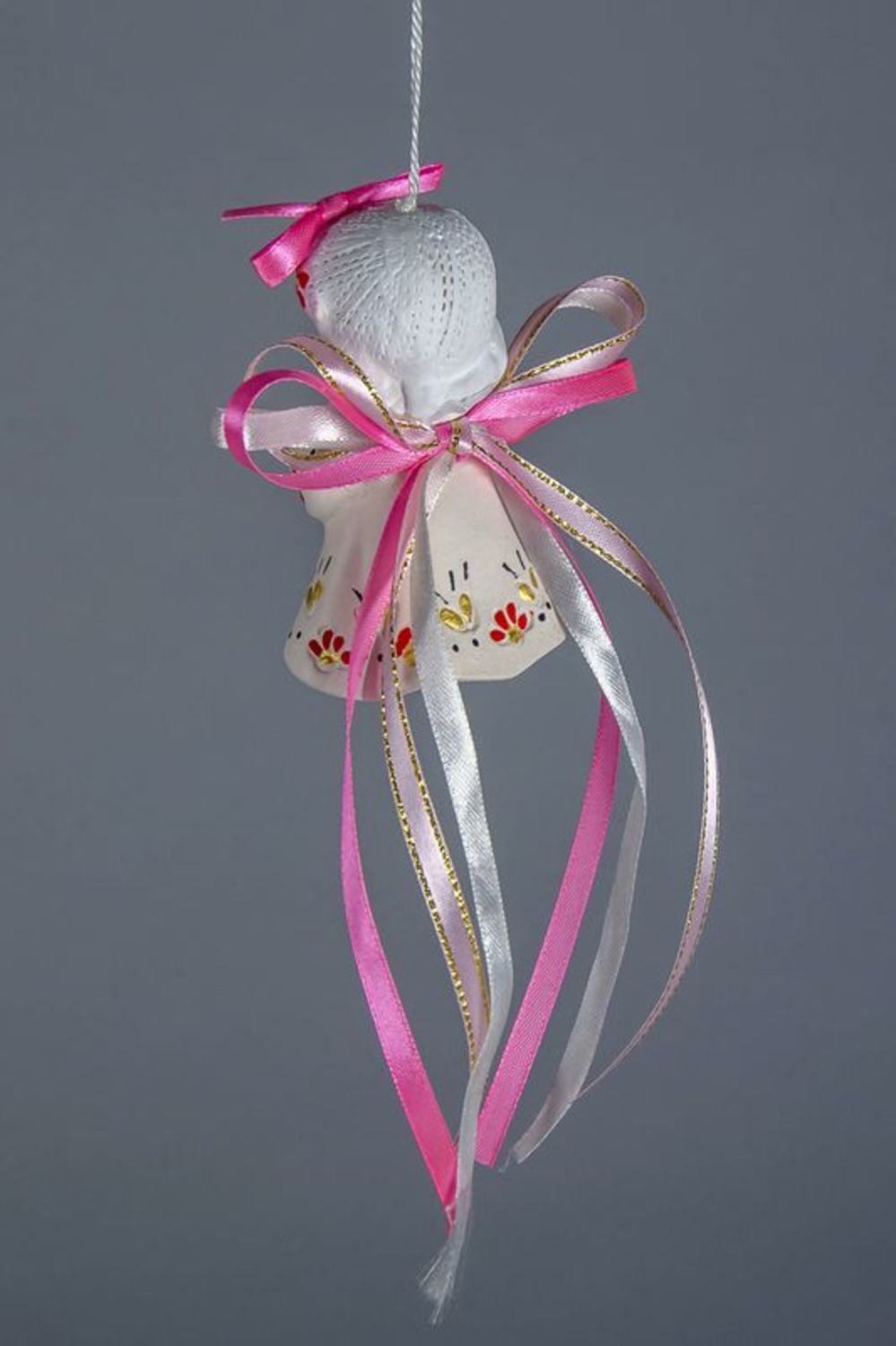 Clochette céramique rose faite main photo 5