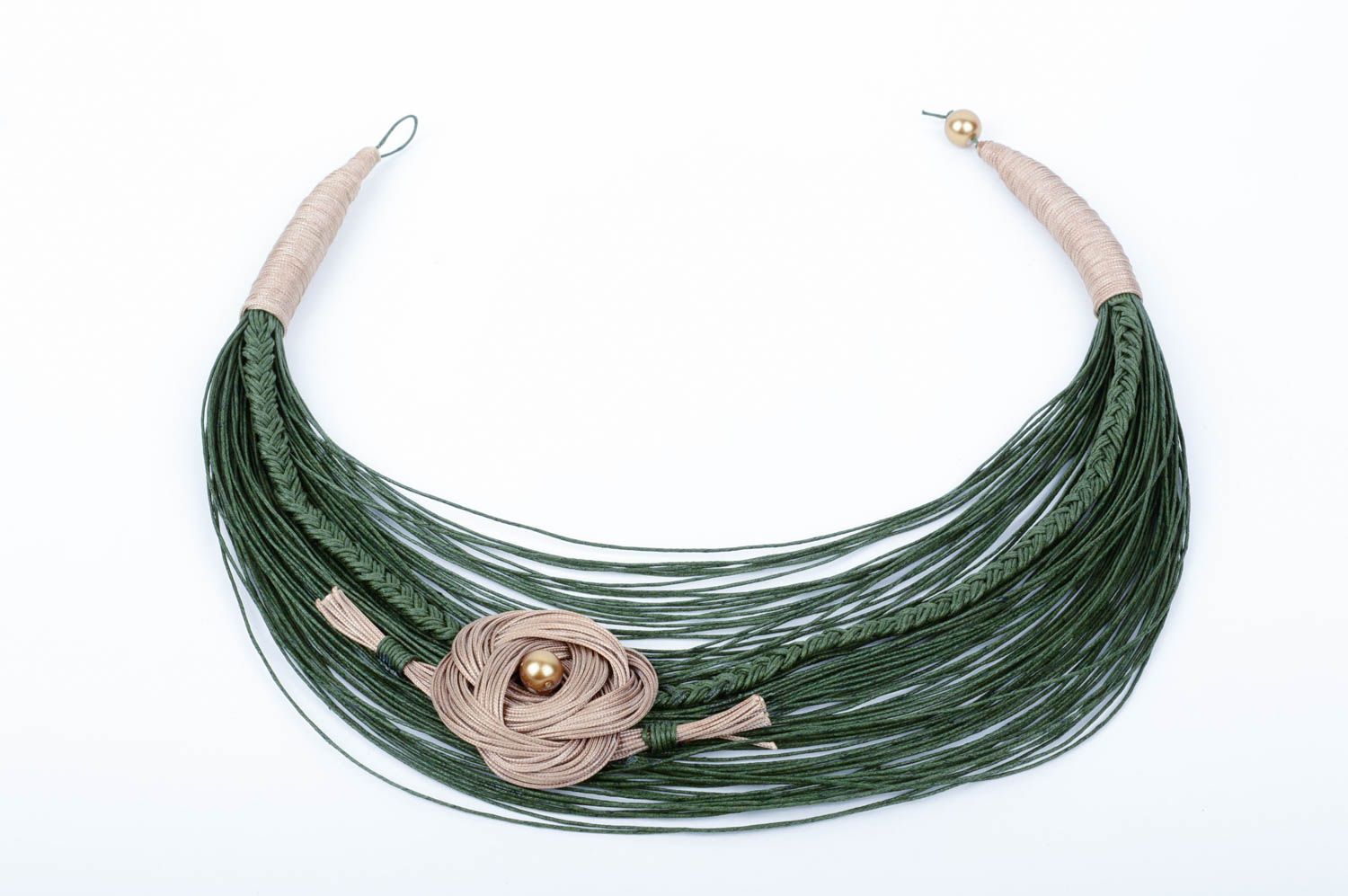 Stylish handmade textile necklace artisan jewelry designs costume jewelry  photo 5