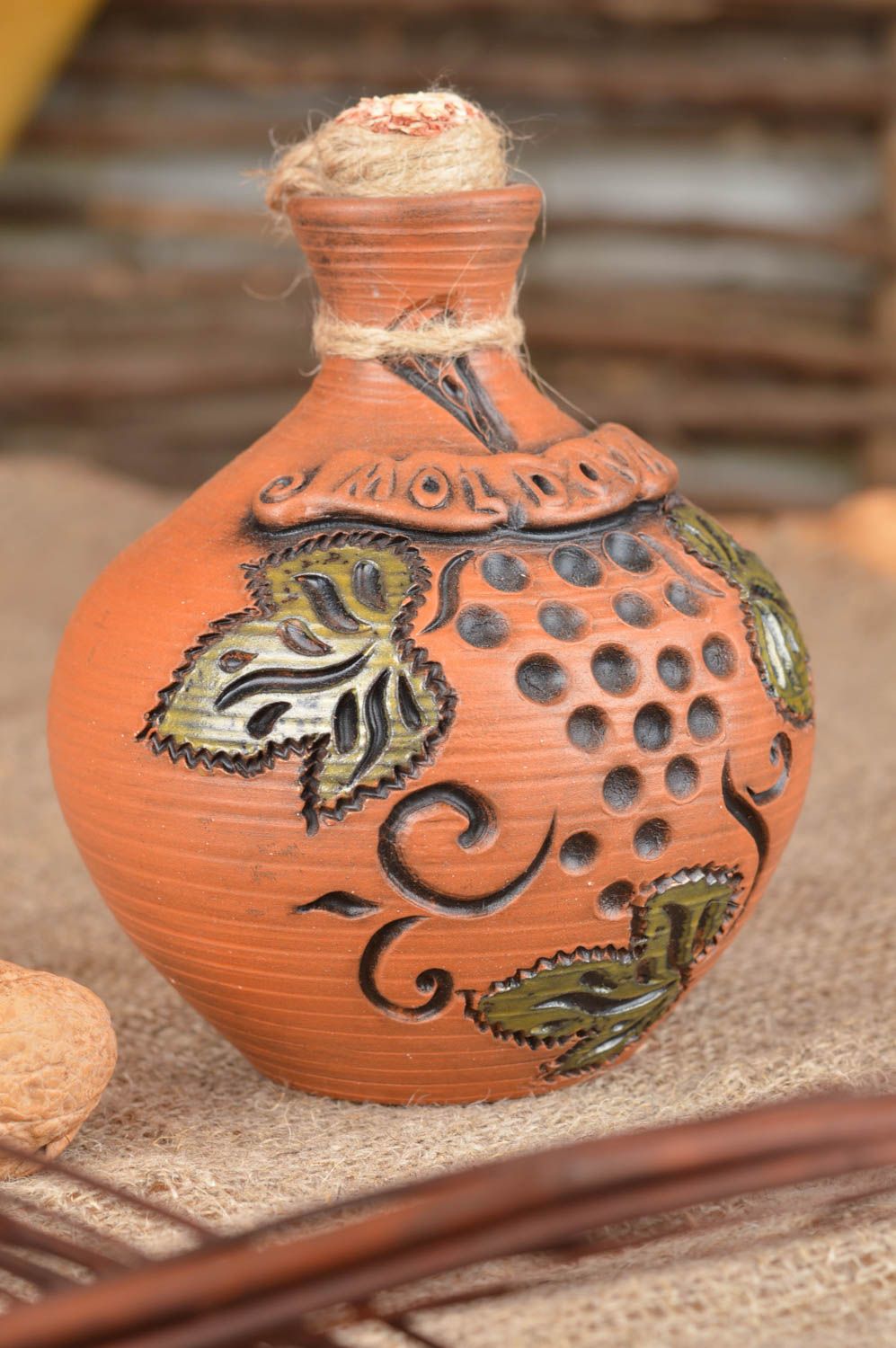 Keramik Flasche handmade Designer Geschirr Keramik Krug braun Keramik Karaffe foto 1