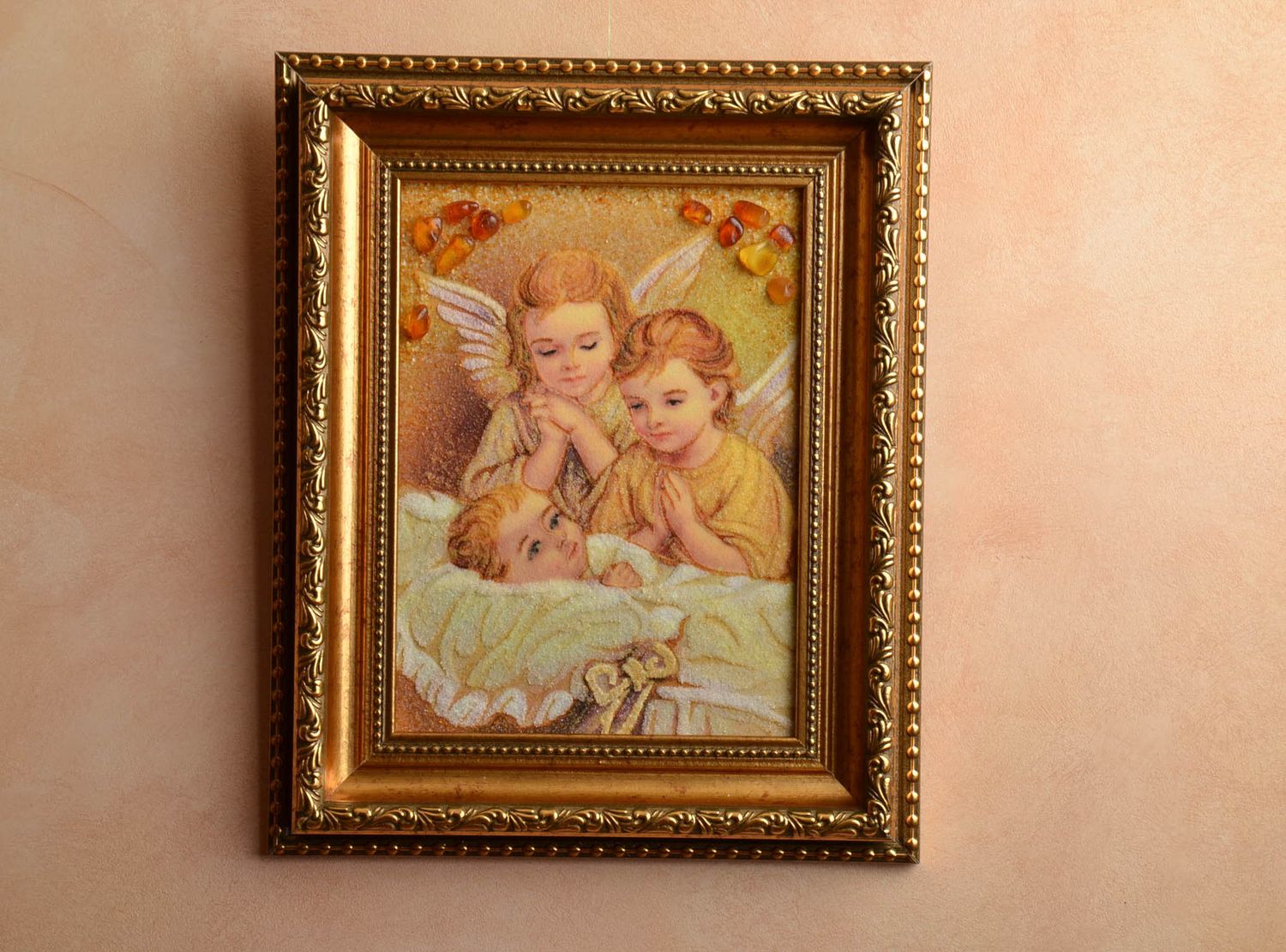 Православная икона для ребенка из янтаря репродукция фото 2