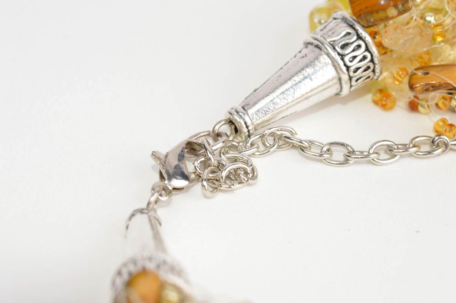 Сollier aus Rocailles handmade Damen Halskette ungewöhnlicher Designer Schmuck foto 4