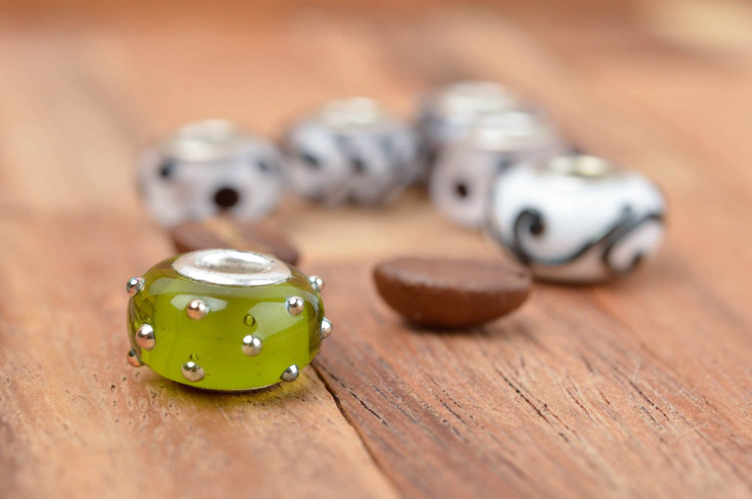 Handmade designer glass bead DIY necklace jewelry making supplies glass art photo 1