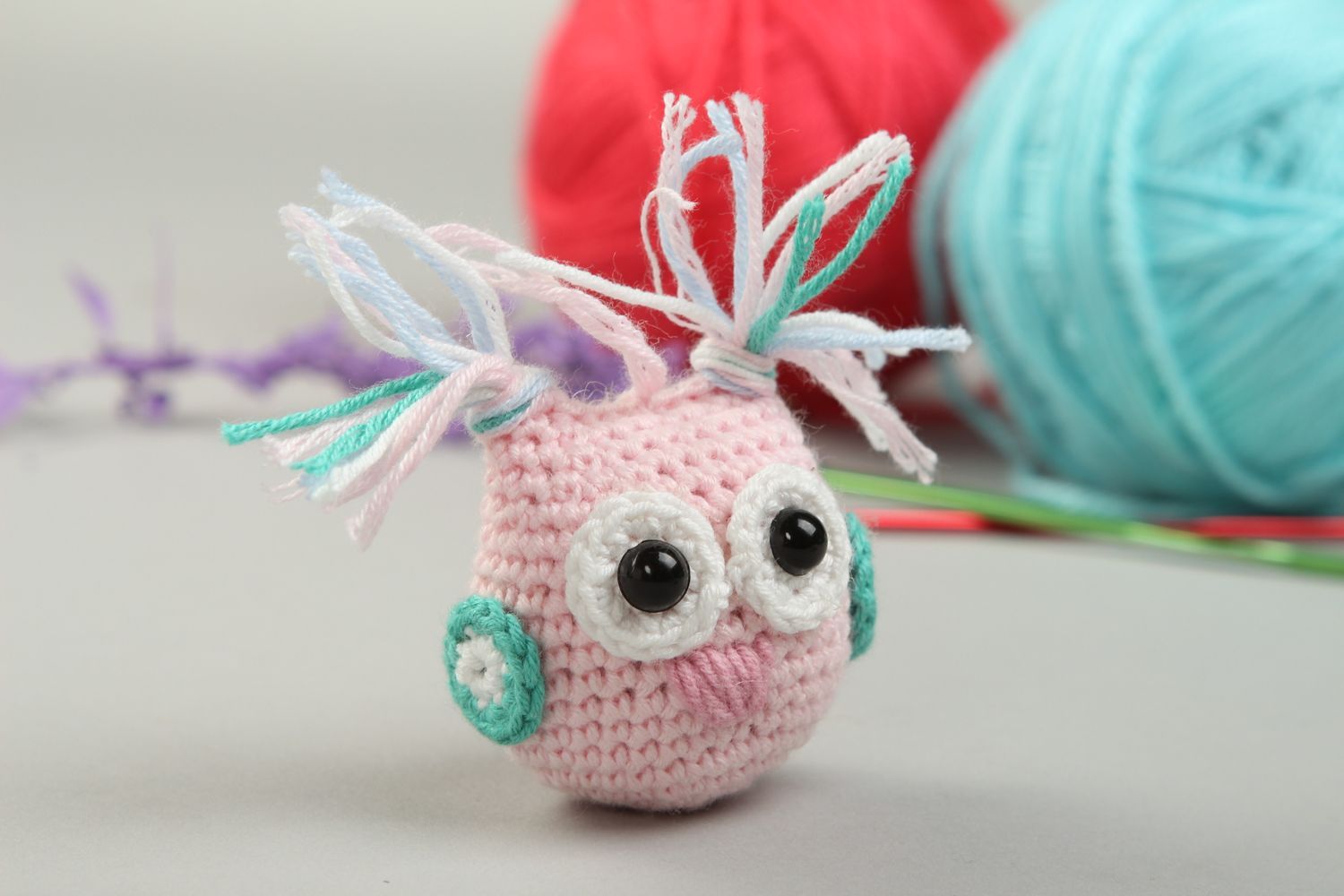 Handmade soft toy owl baby toy decorative crocheted toy design toy for kids   photo 1