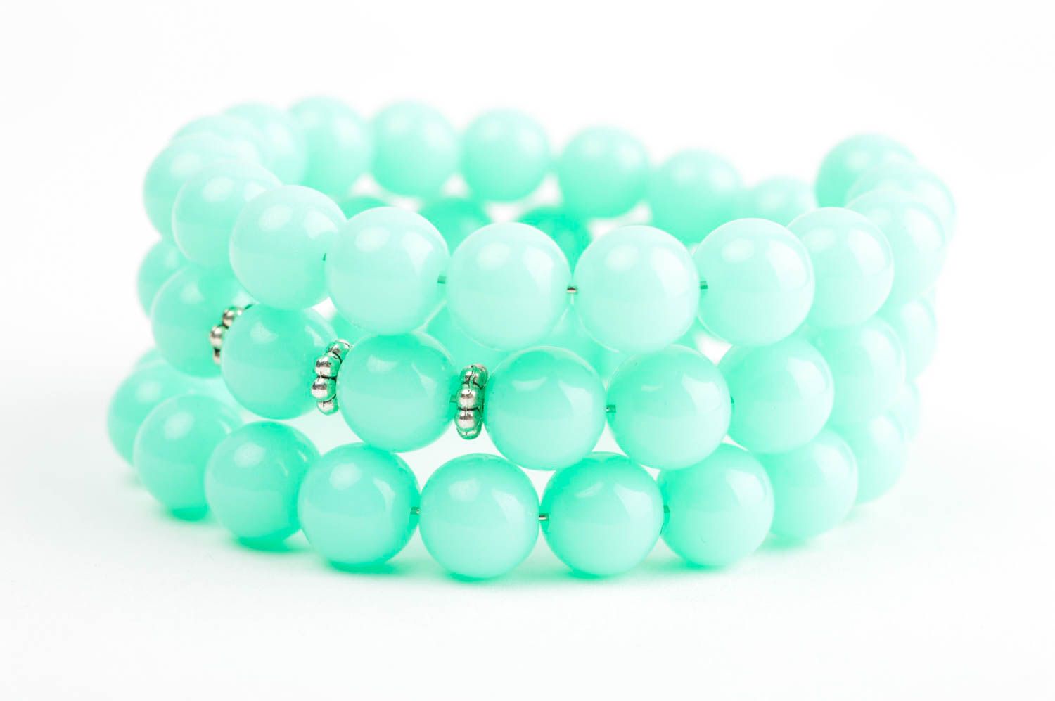 Bracelet perles acryliques Bijou fait main Accessoire femme menthe design photo 2
