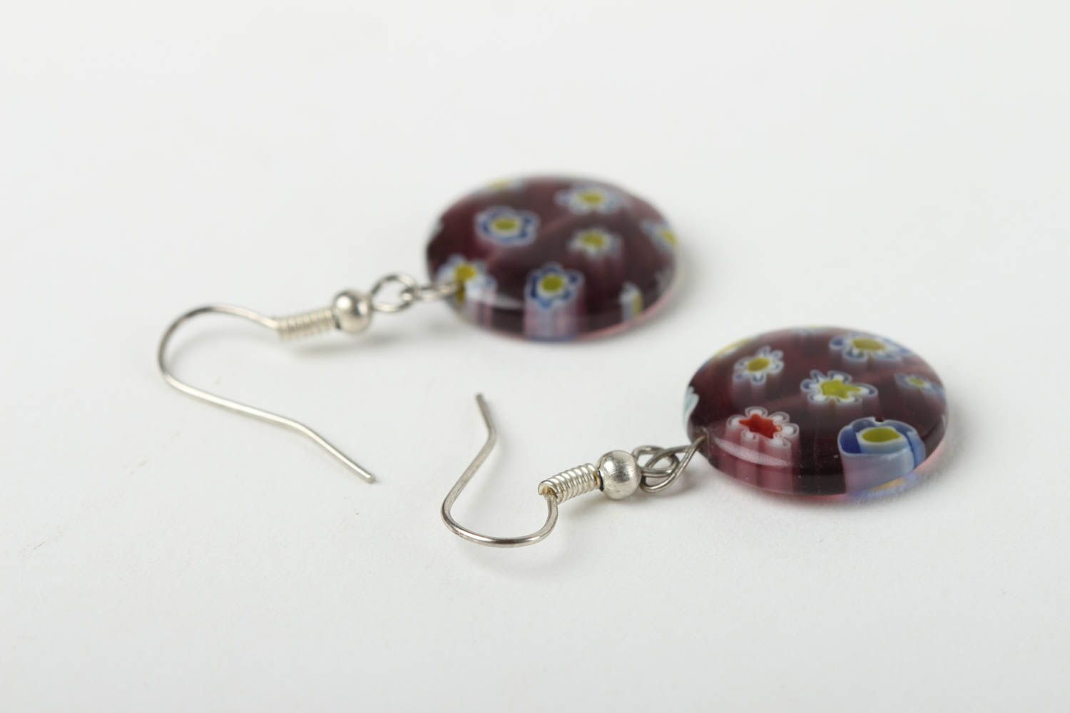 Handmade beautiful glass jewelry stylish dangling earrings designer earrings photo 4