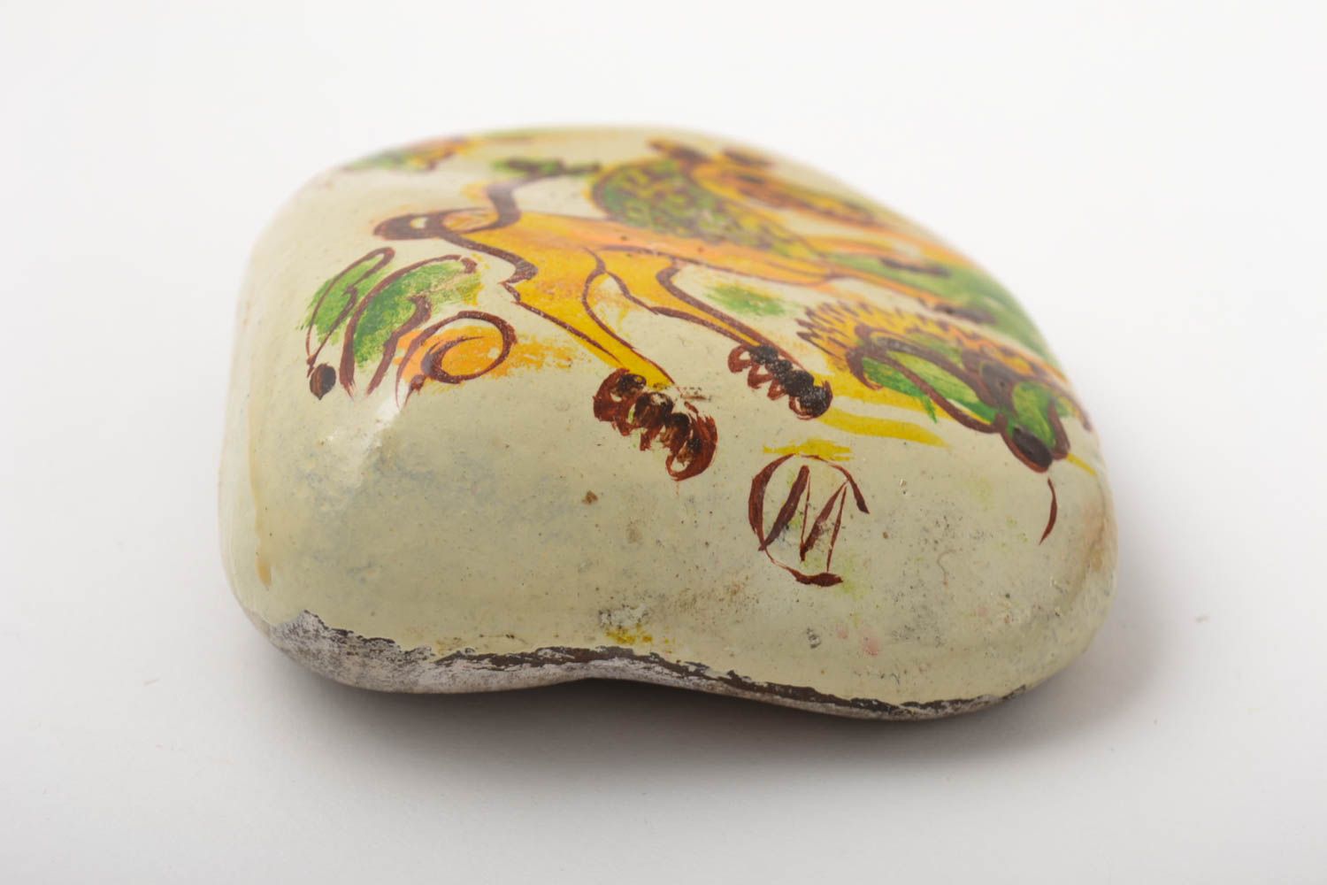 Раскрашенный камень ручной работы декор для дома морской камень авторский фото 3