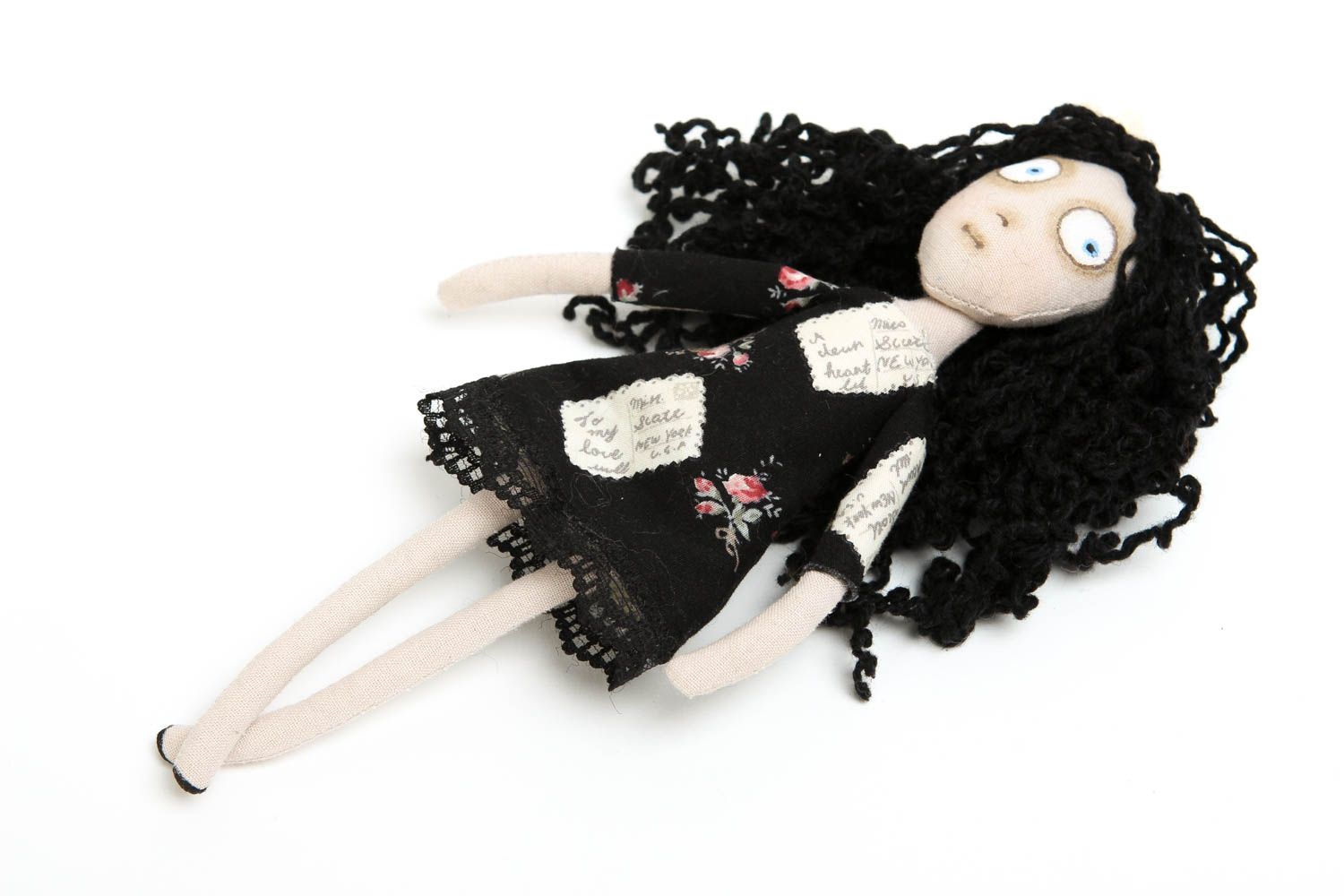 Bambola principessa in cotone fatta a mano pupazzo tessile originale decoro casa foto 3