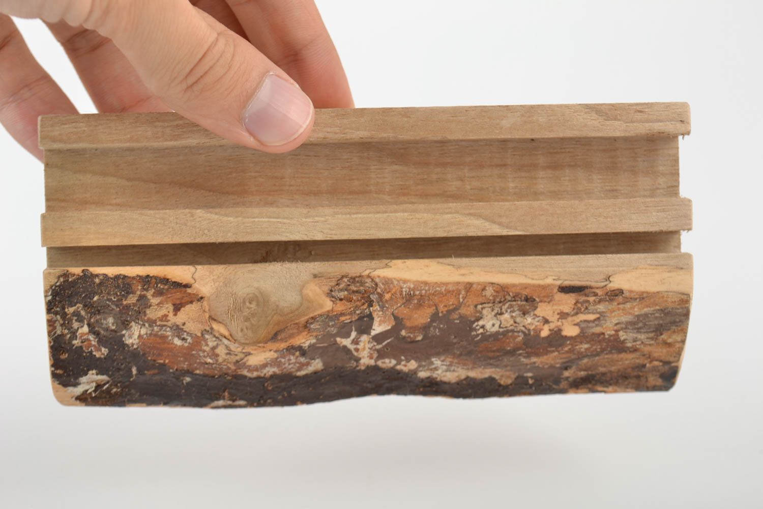 Support pour tablette en bois fait main accessoire original écologique photo 5