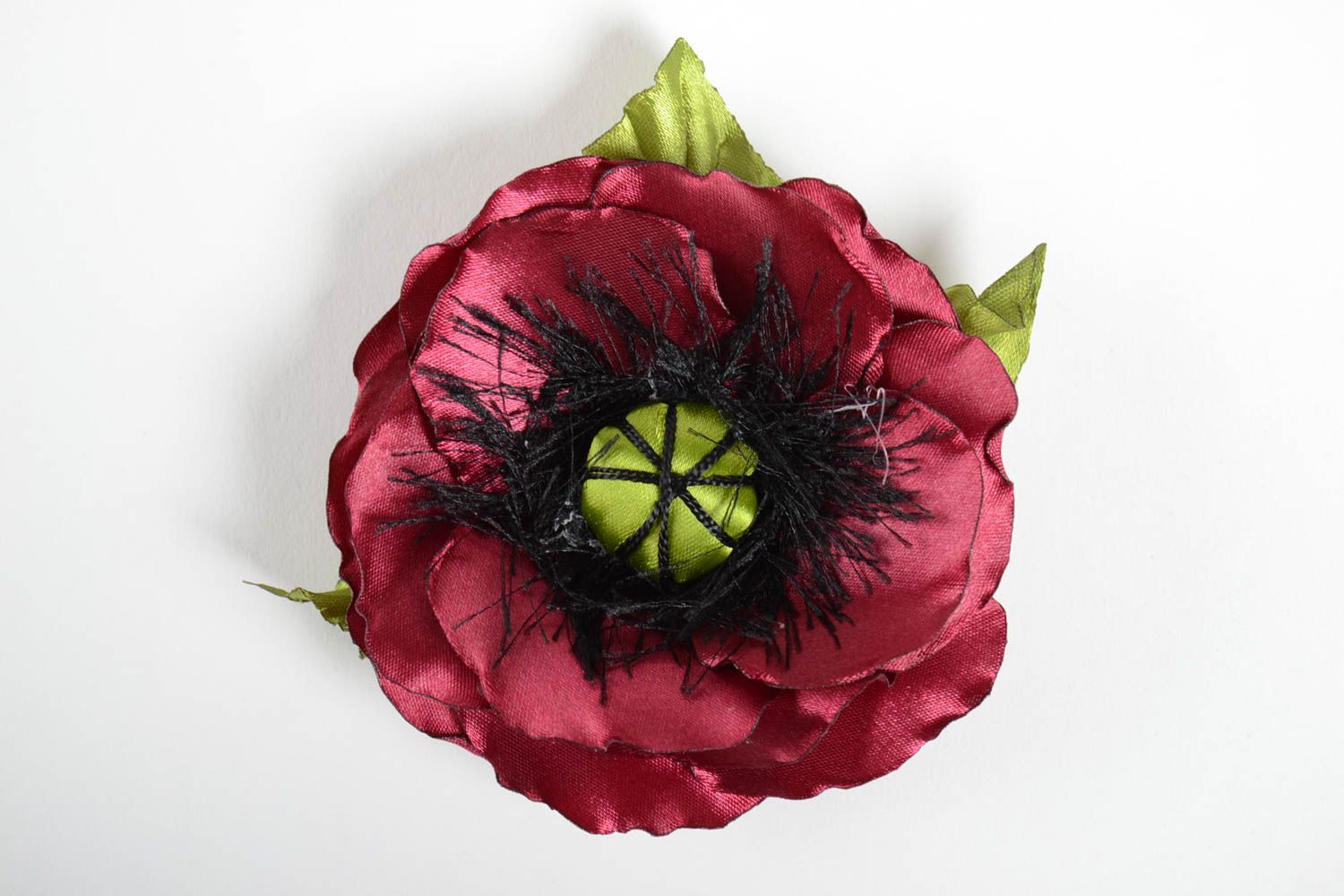 Handmade Haarspange Blume Accessoire für Haare Damen Modeschmuck aus Stoff foto 4