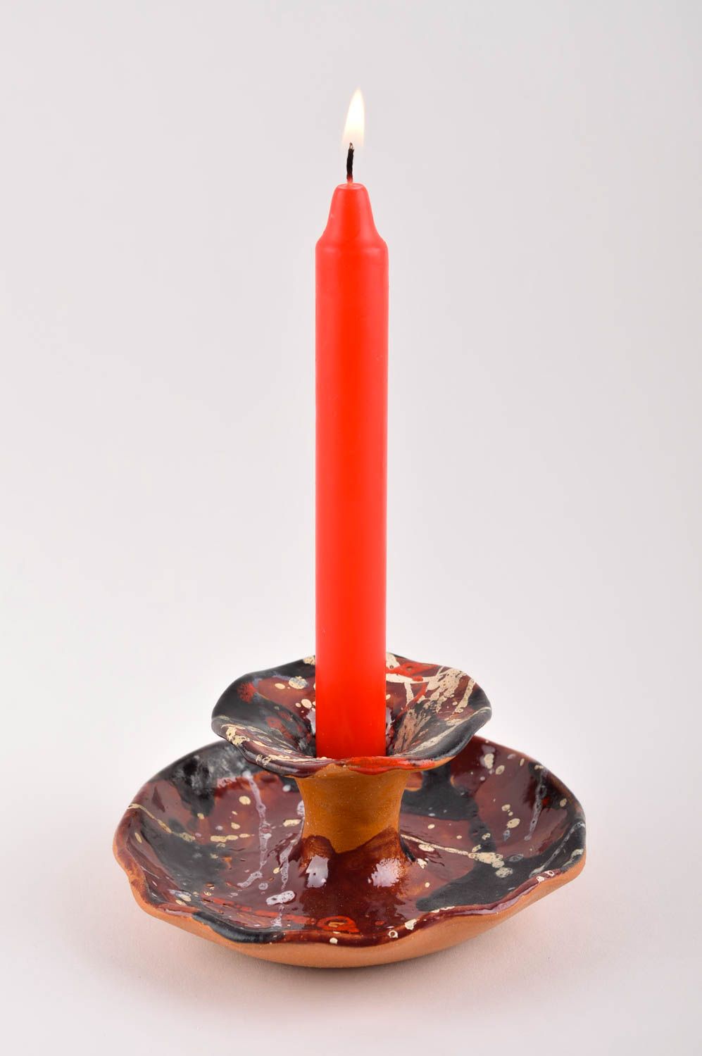 Beautiful handmade ceramic candlestick candle holder pottery works gift ideas photo 2