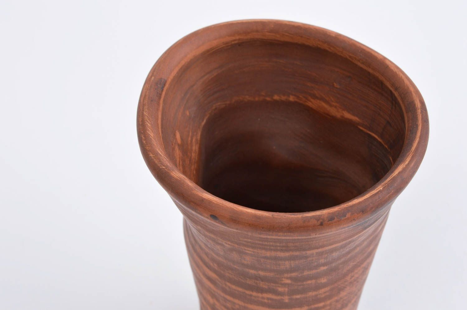 Becher aus Ton handgefertigt Keramik Geschirr Küchen Deko in Braun schön foto 4