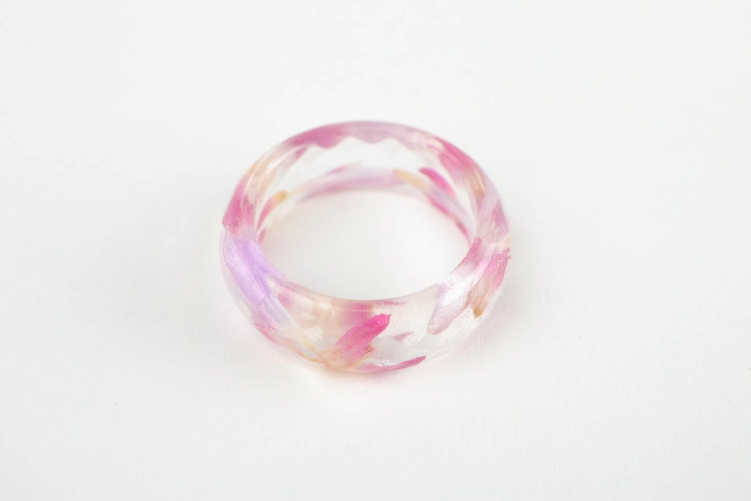 Украшение из эпоксидной смолы ручной работы кольцо с цветами женское кольцо фото 3
