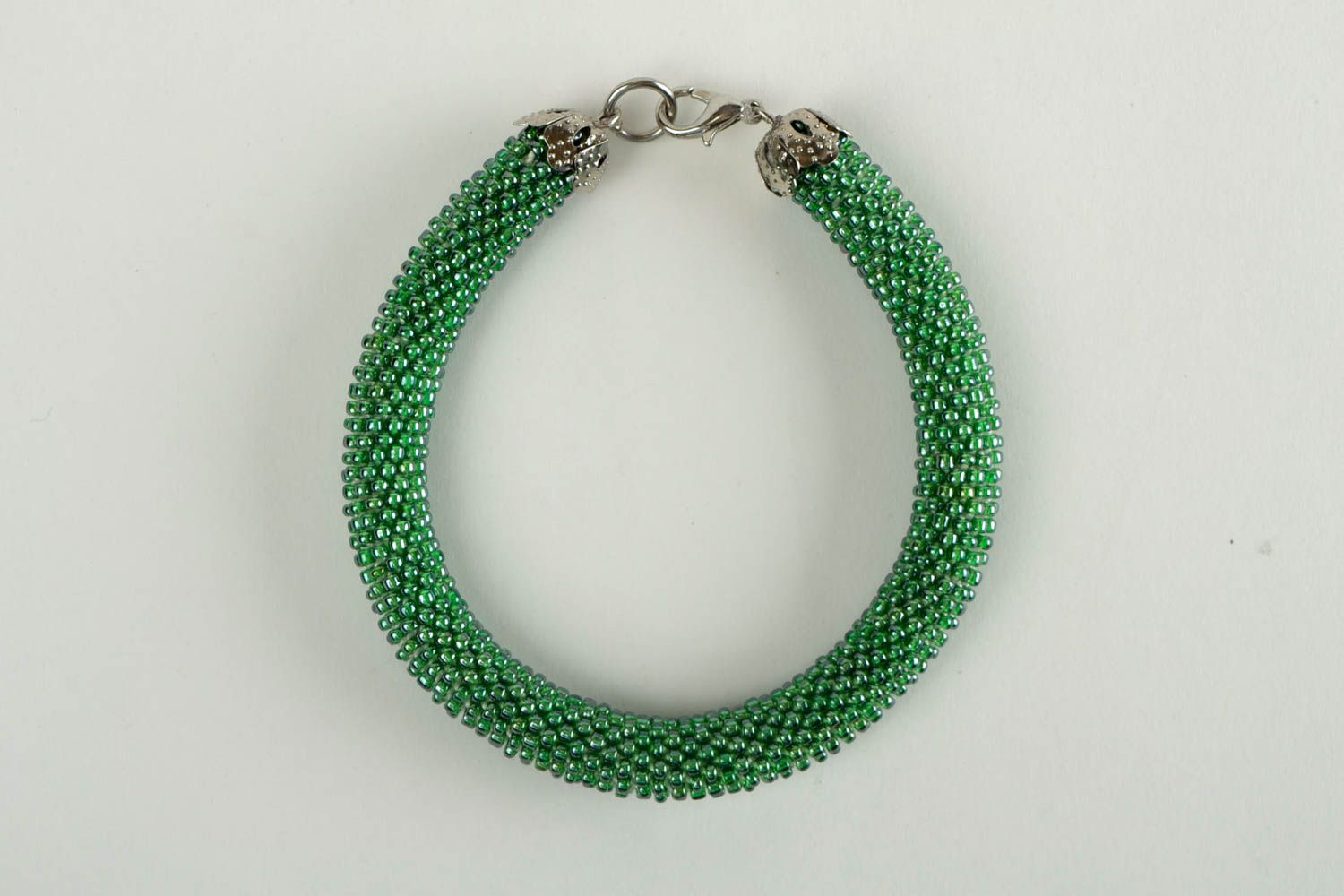 Irish green beaded bracelet handmade costume jewelry for women photo 4
