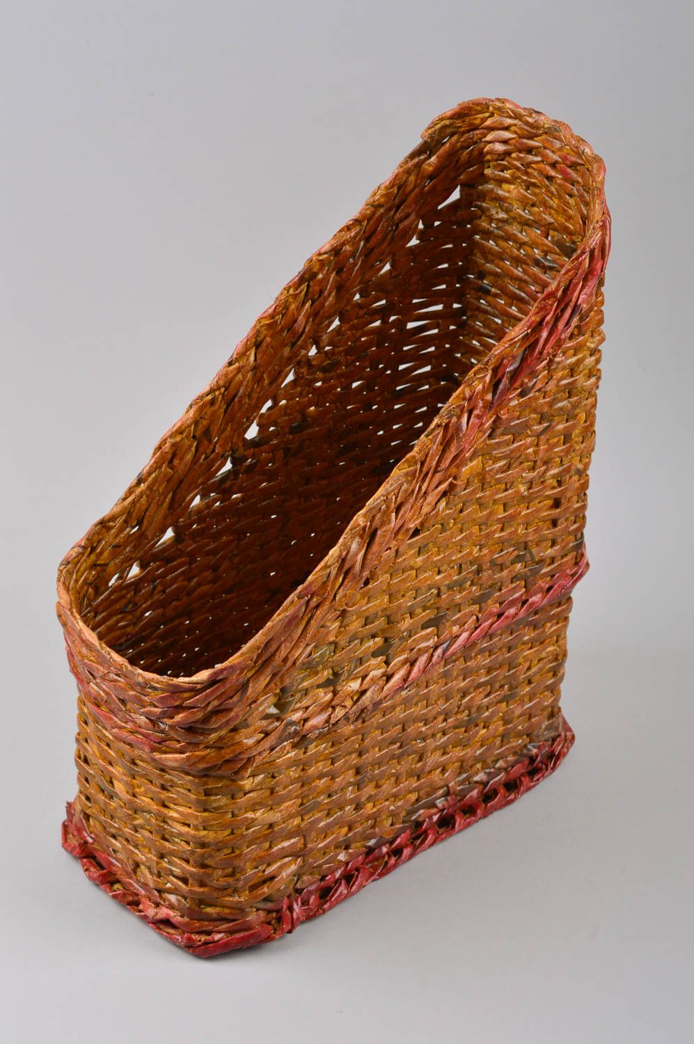 Decorative handmade designer paper holder basket shaped rolled paper home decor photo 2