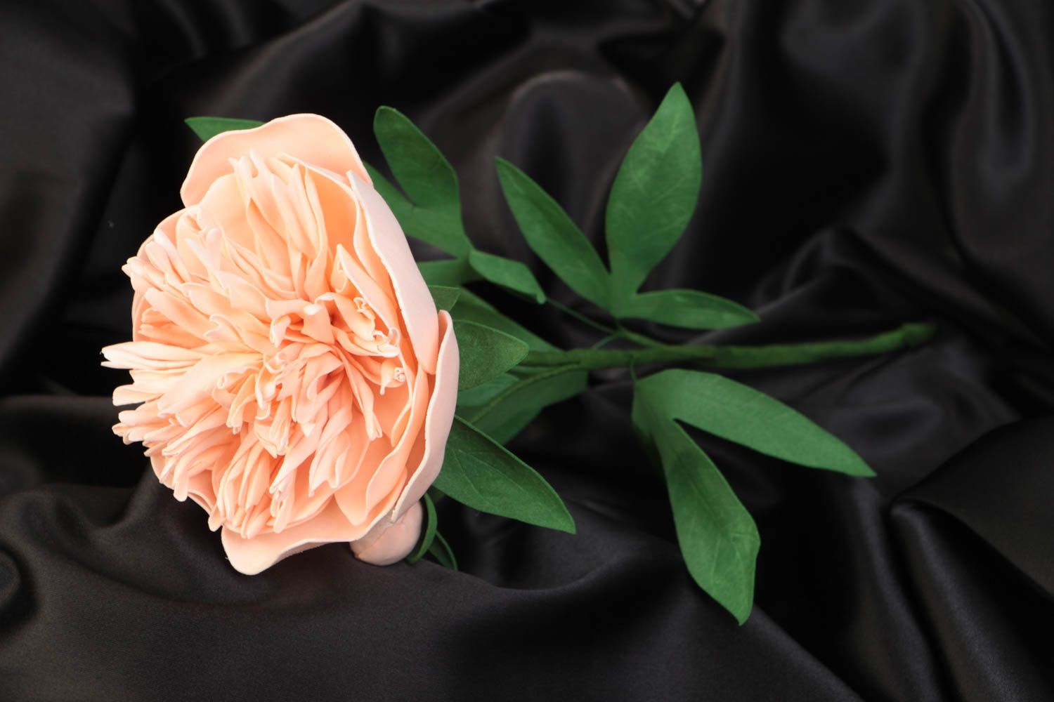 Handmade designer artificial foamiran flower pink peony for interior decoration photo 1