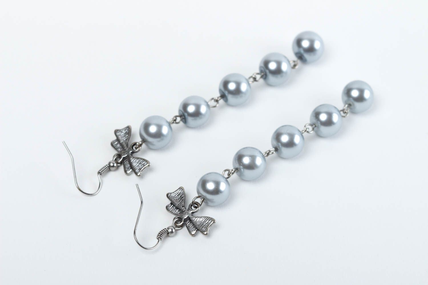 Handmade accessory unusual earrings beaded earrings metal jewelry gift ideas photo 4