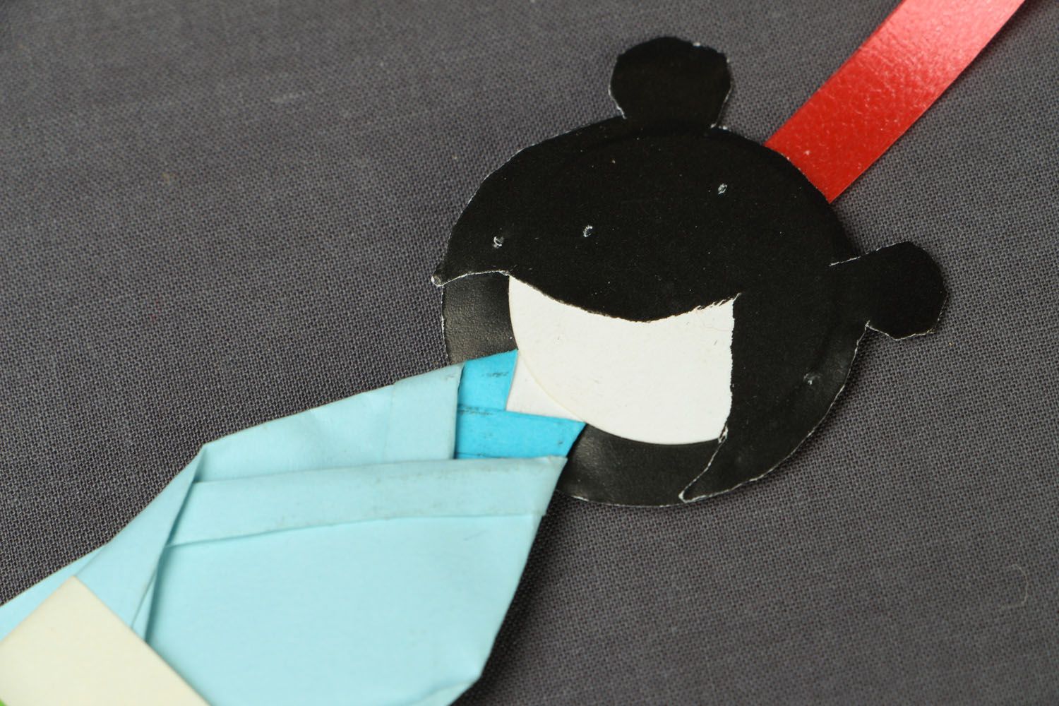 Marcapáginas de libros papel con forma de muñeca japonesa Chiyogami ninge foto 3
