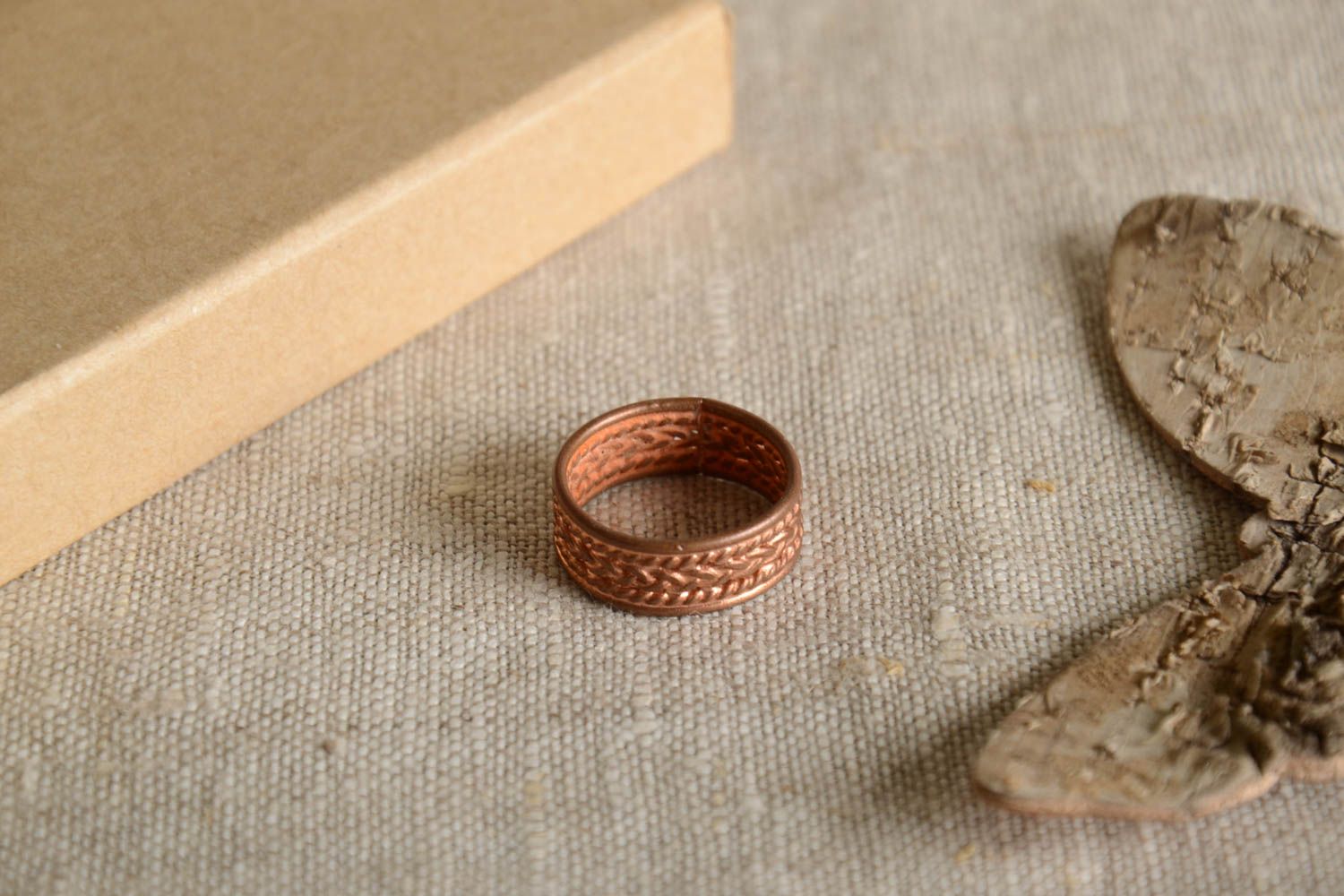 Handmade Schmuck Ring aus Kupfer Damen Modeschmuck Accessoire für Frauen breit foto 1