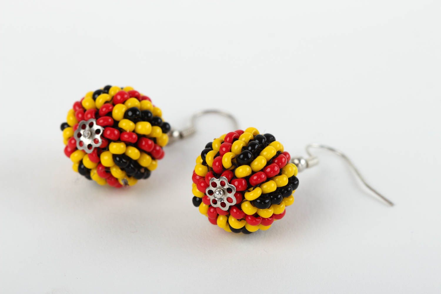 Beautiful handmade beaded earrings ball earrings accessories for girls photo 3