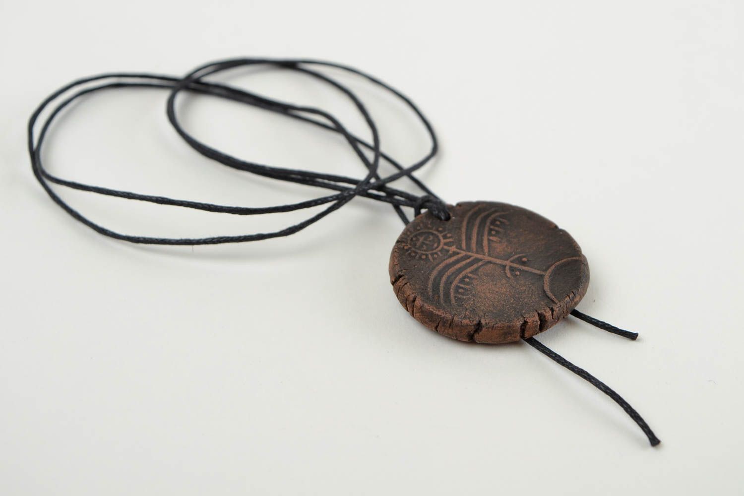 Stylish handmade ceramic pendant clay pendant design neck accessories gift ideas photo 3