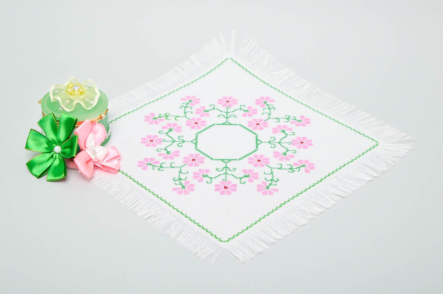 Servilleta bordada hecha a mano textil para el hogar decoración de mesa  foto 1