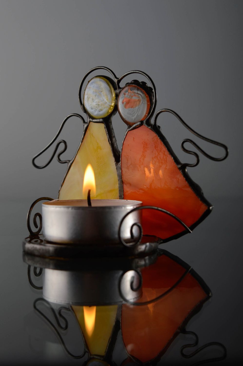 Bunter Kerzenhalter aus Glas Liebe foto 2
