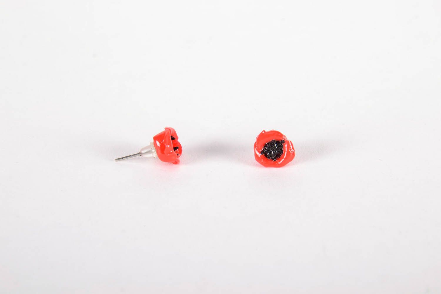 Stud earrings made of polymer clay photo 3