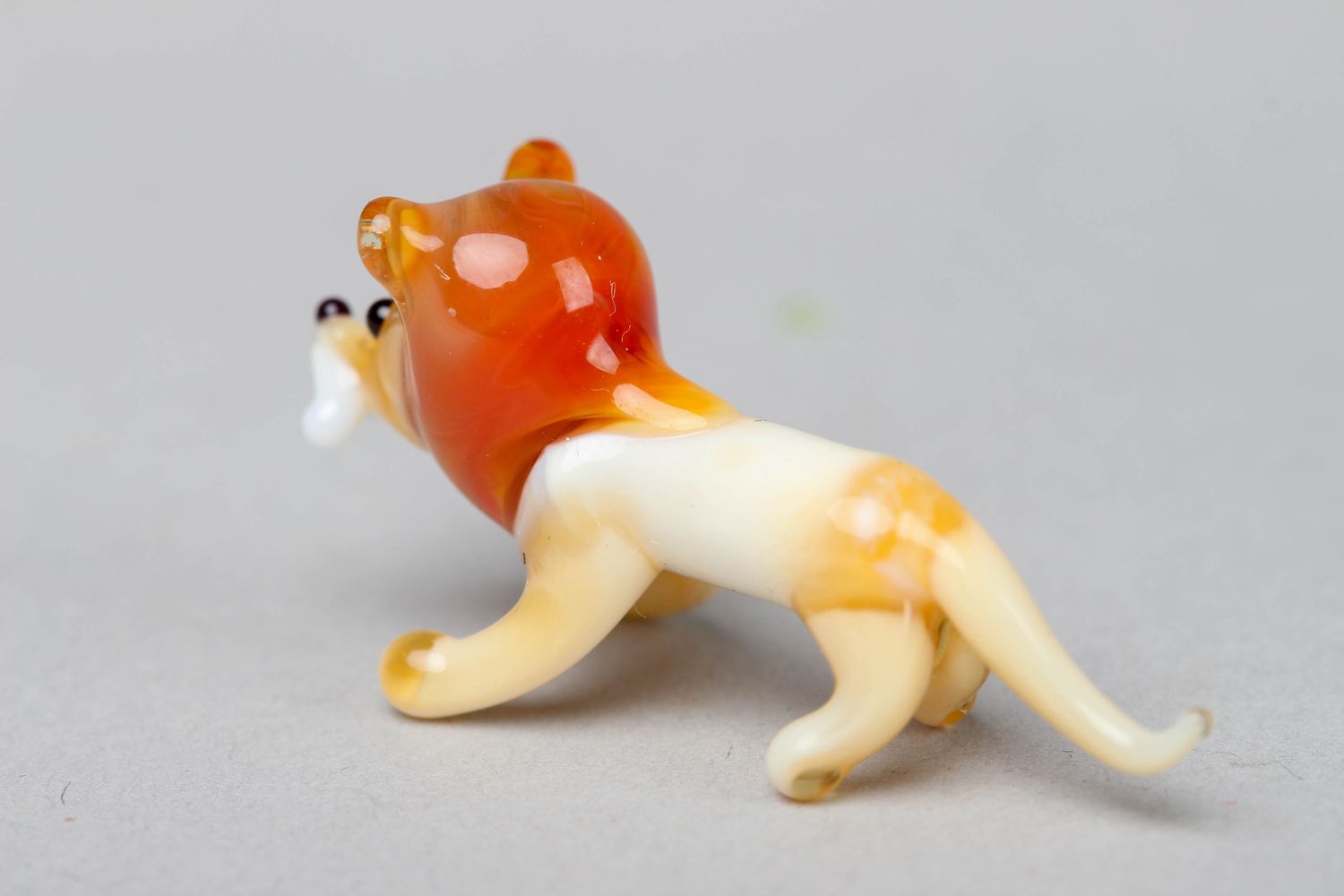 Collectible lampwork glass statuette of lion photo 2
