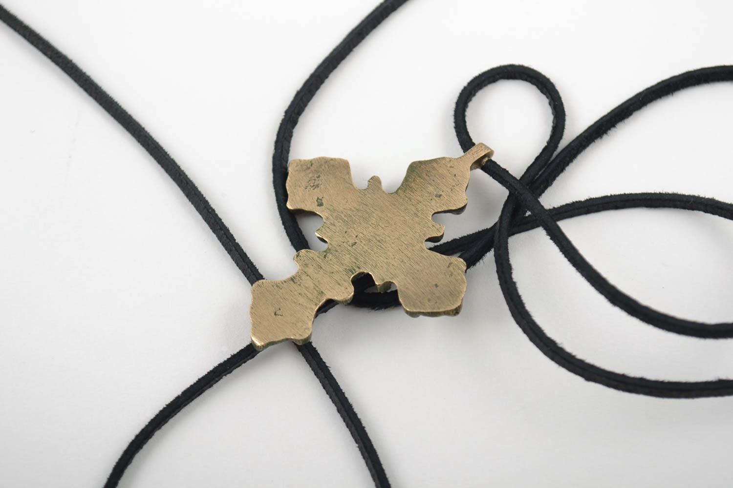 Крест из бронзы нательный литой ручной работы с распятием подарок верующему фото 5