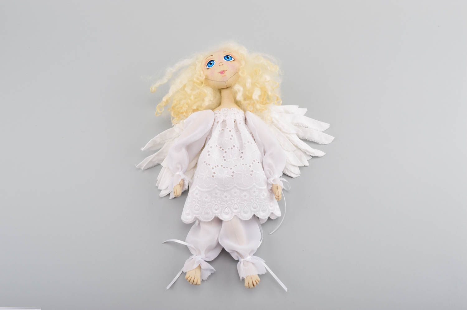 Puppe handgemacht Designer Puppe Stoff Spielzeug Spielzeug Puppe Engel weiß foto 2