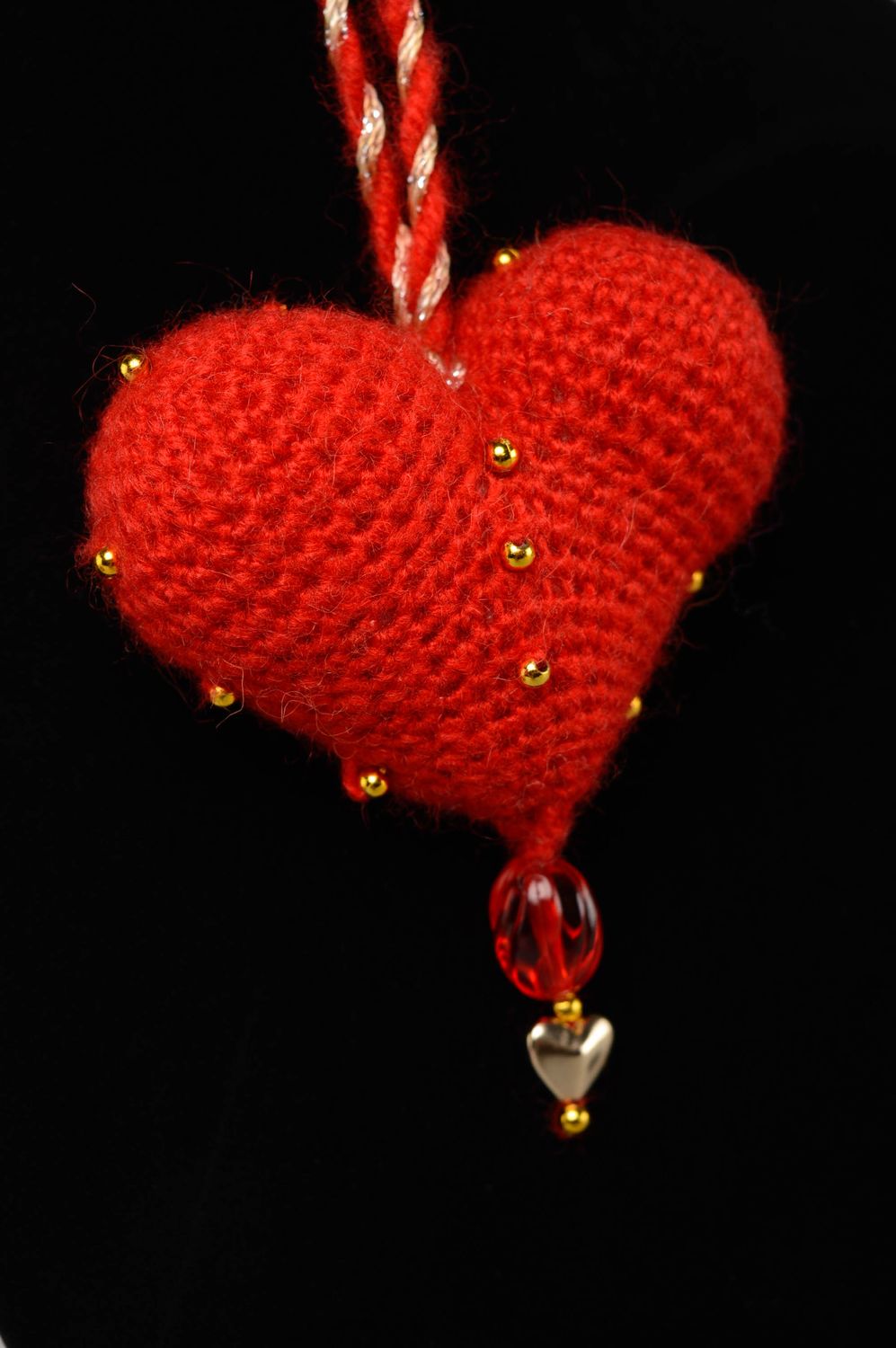 Suspension décorative Coeur rouge faite main photo 5