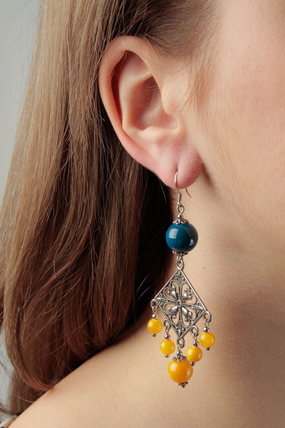 Beautiful handmade gemstone earrings stylish beaded earrings fashion trends photo 1