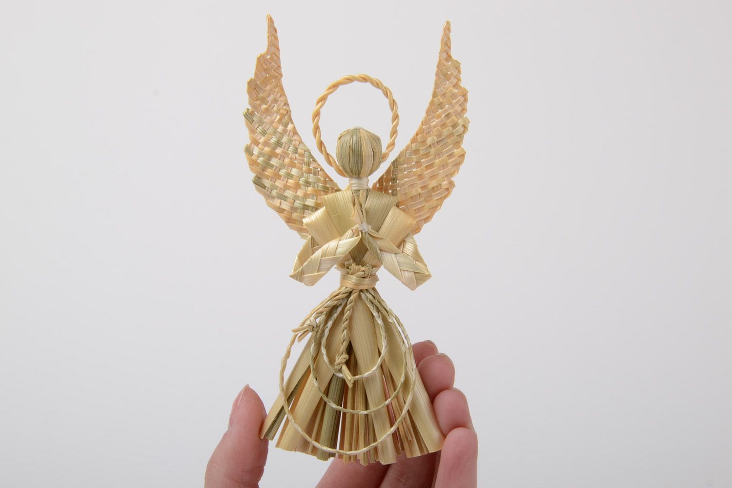 Geflochtener origineller Stroh Interieur Anhänger Engel handmade Amulett für Haus Dekor  foto 5