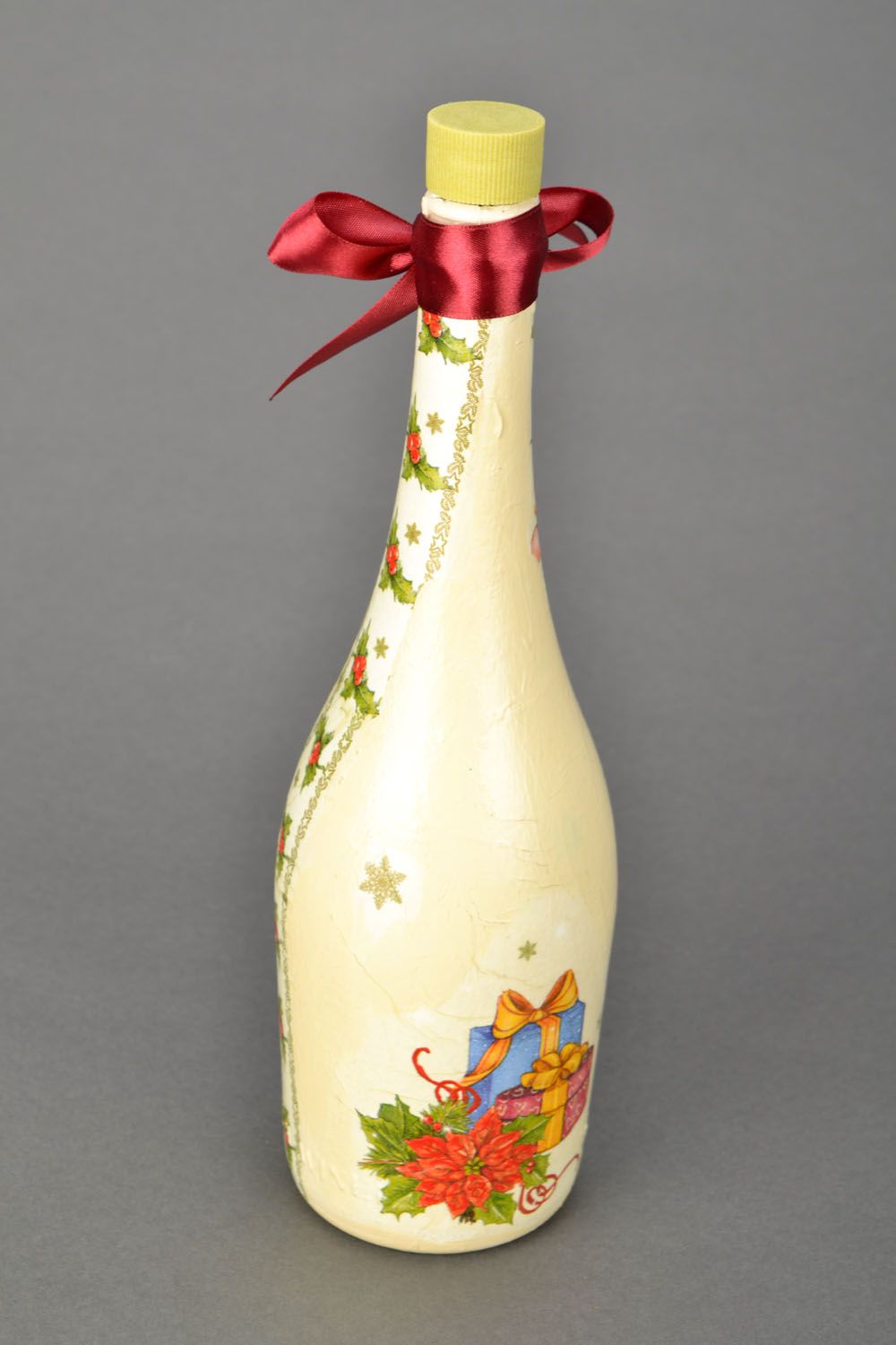 Flasche Decoupage zu Weihnachten foto 3