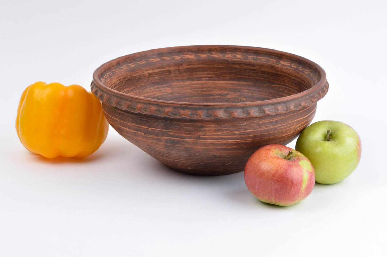 Handmade ceramic bowl clay salad bowl designs kitchen supplies gift ideas photo 1