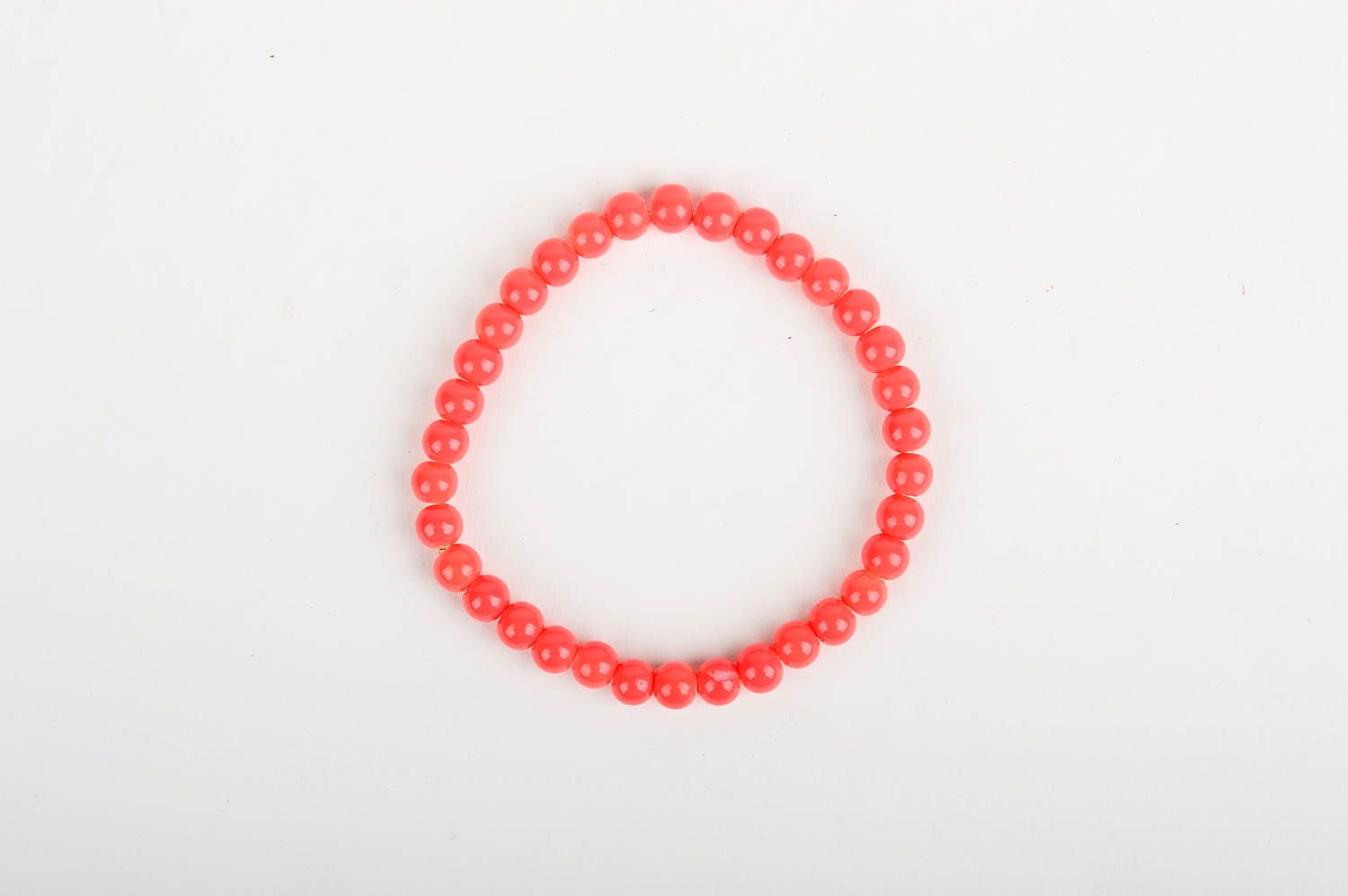 Simple style red beads everyday elastic bracelet for teen girls photo 3