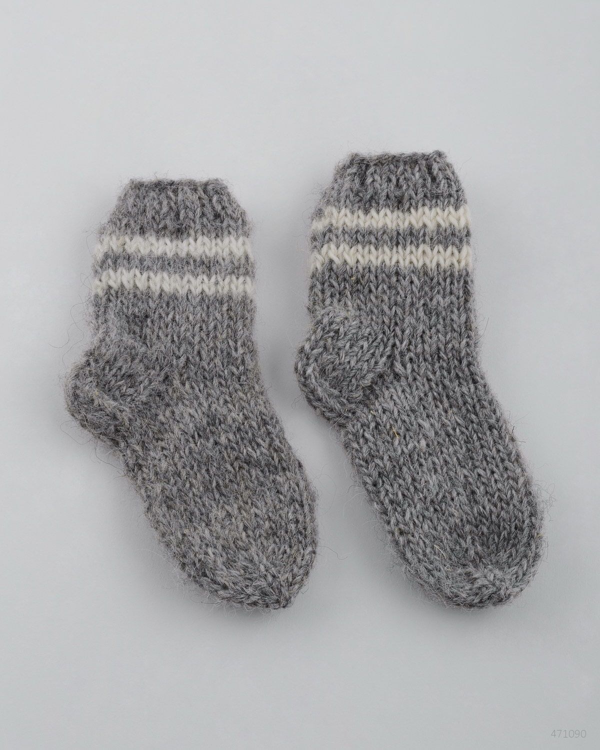 Chaussettes d'enfant en laine grises photo 2