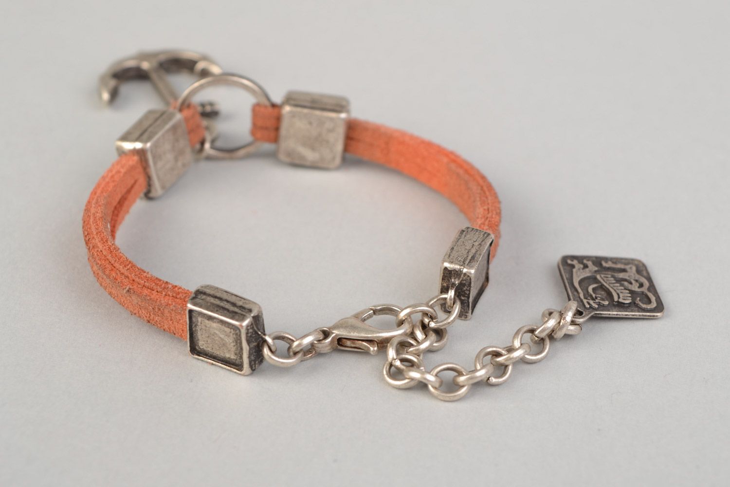 Handgemachtes originelles Armband mit Anker aus Metall für Männer und Frauen foto 4