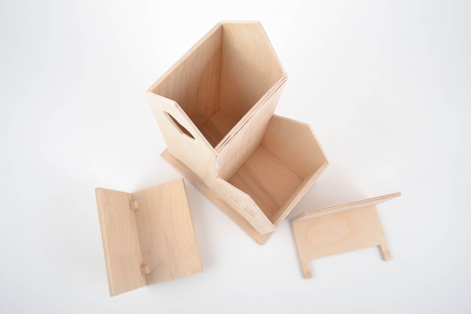 Beautiful handmade plywood blank tea bag box House for painting and decoupage photo 2