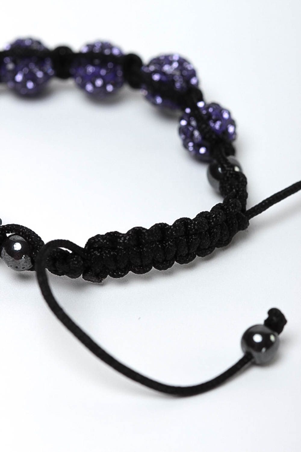 Bracelet fait main Bijou tendance noir lilas hématite Accessoire femme cadeau photo 4