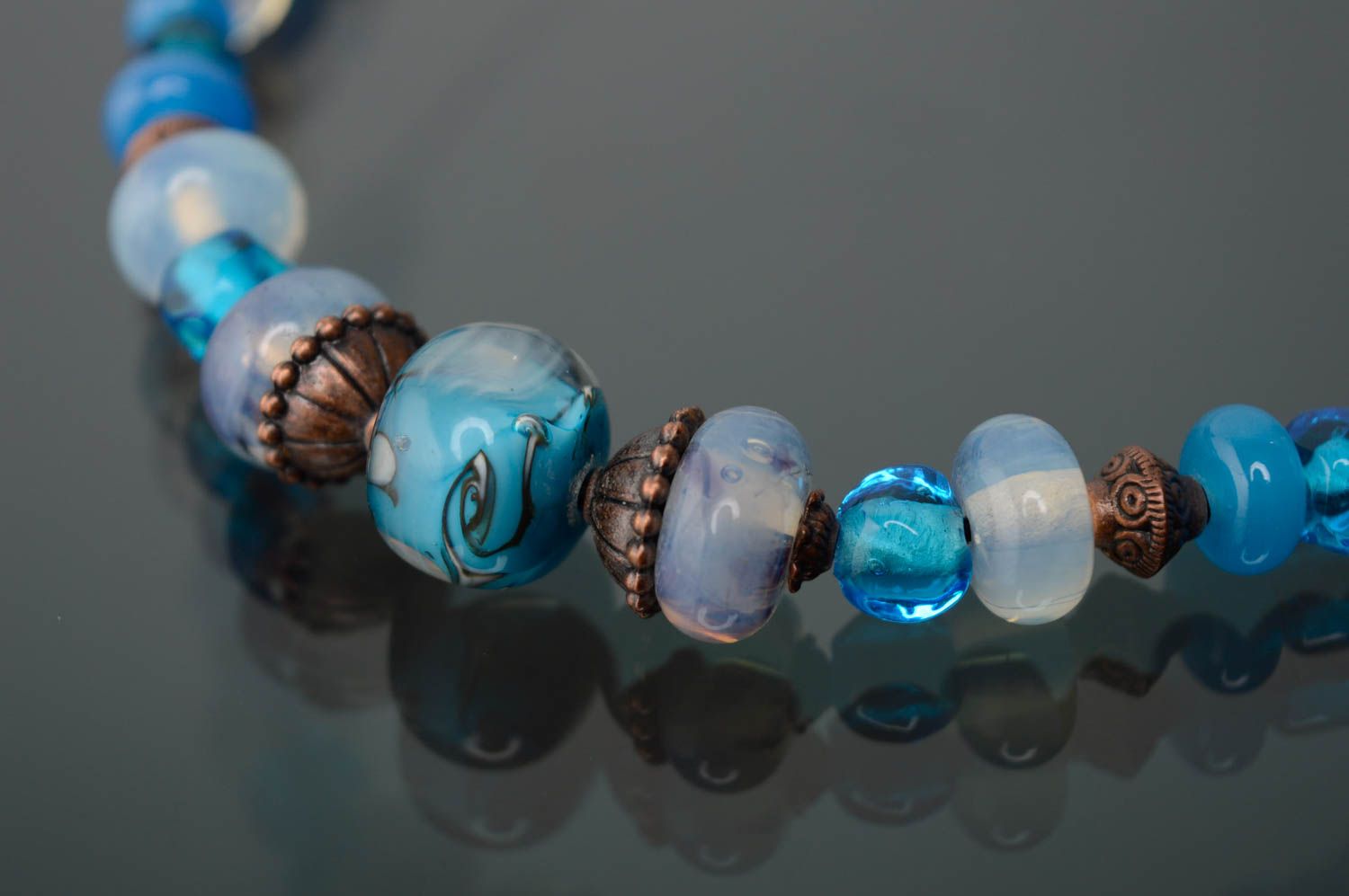 Lampwork glass necklace photo 4
