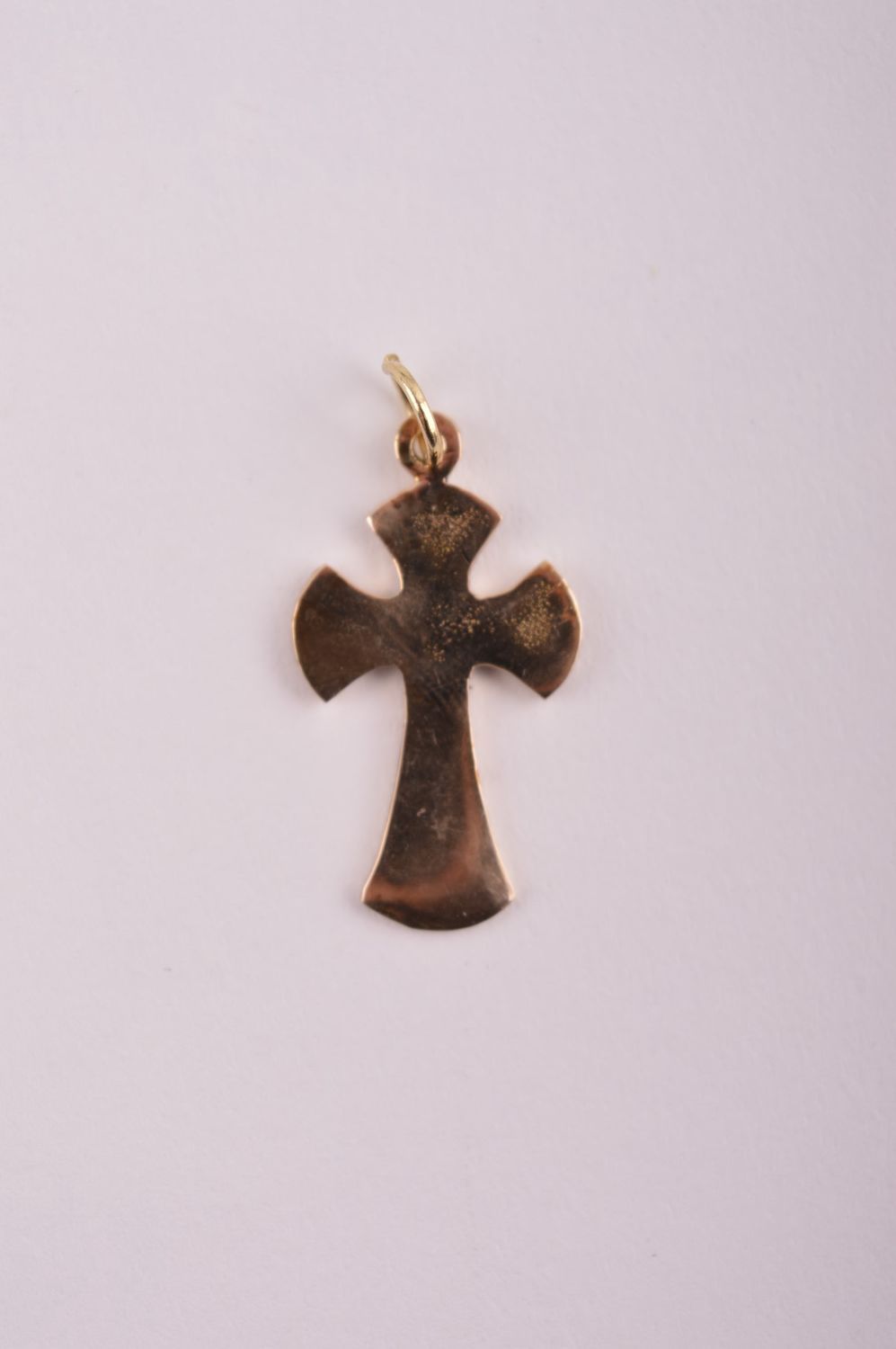 Крестик с камнями handmade подвеска на шею украшение из латуни крестик на шею фото 3