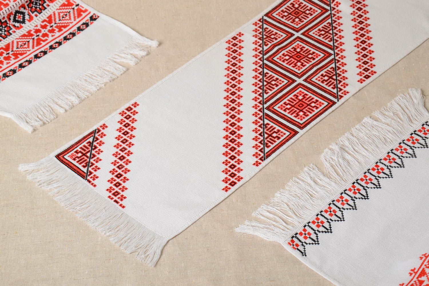 Handmade Home Textil Handtuch bestickt originelles Geschenk im Ethno Stil  foto 1