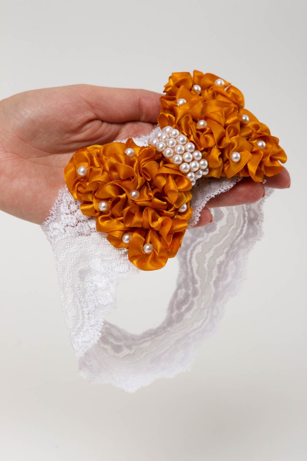 Handmade Haarband mit Schleife Mädchen Haarschmuck Mode Accessoire schön foto 5