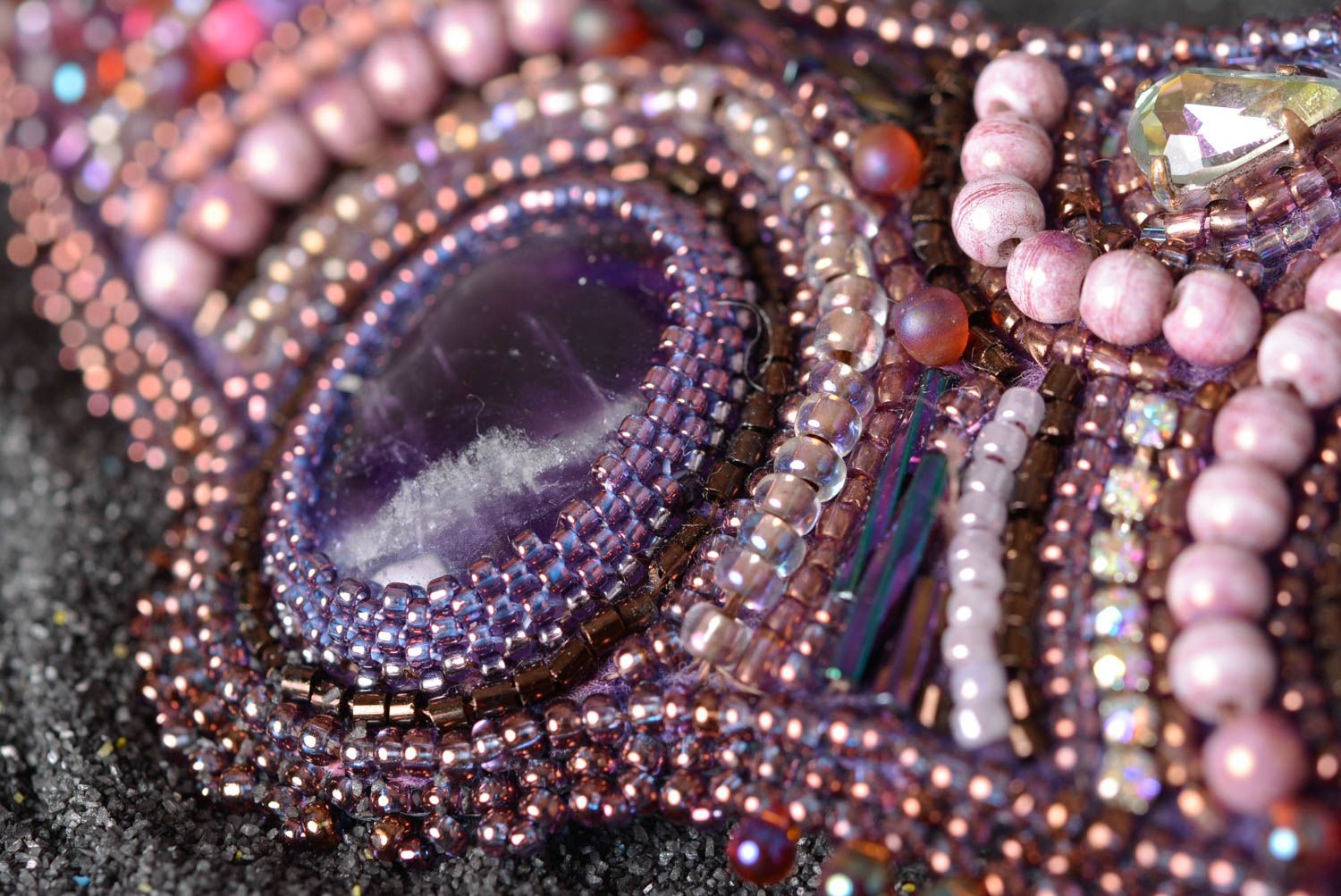 Collier perles de rocaille Bijou fait main pierres naturelles Accessoire femme photo 5